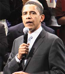 Sen. Barack Obama (D-Illinois) in South Carolina.