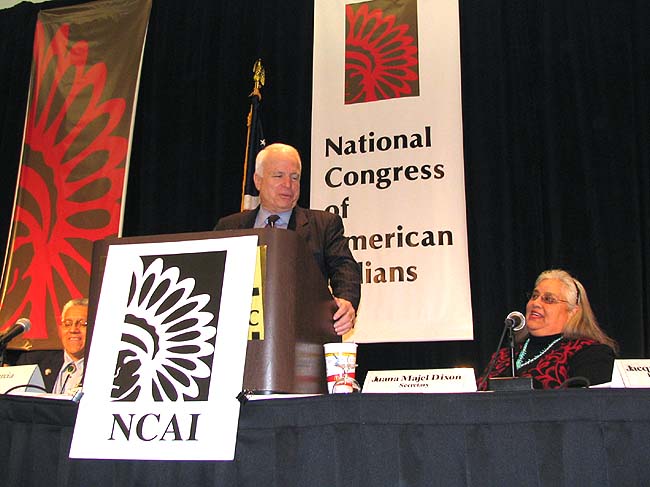 Sen. John McCain (R-Arizona) at the winter session of the National Congress of American Indians. February 28, 2006. Washington, DC
