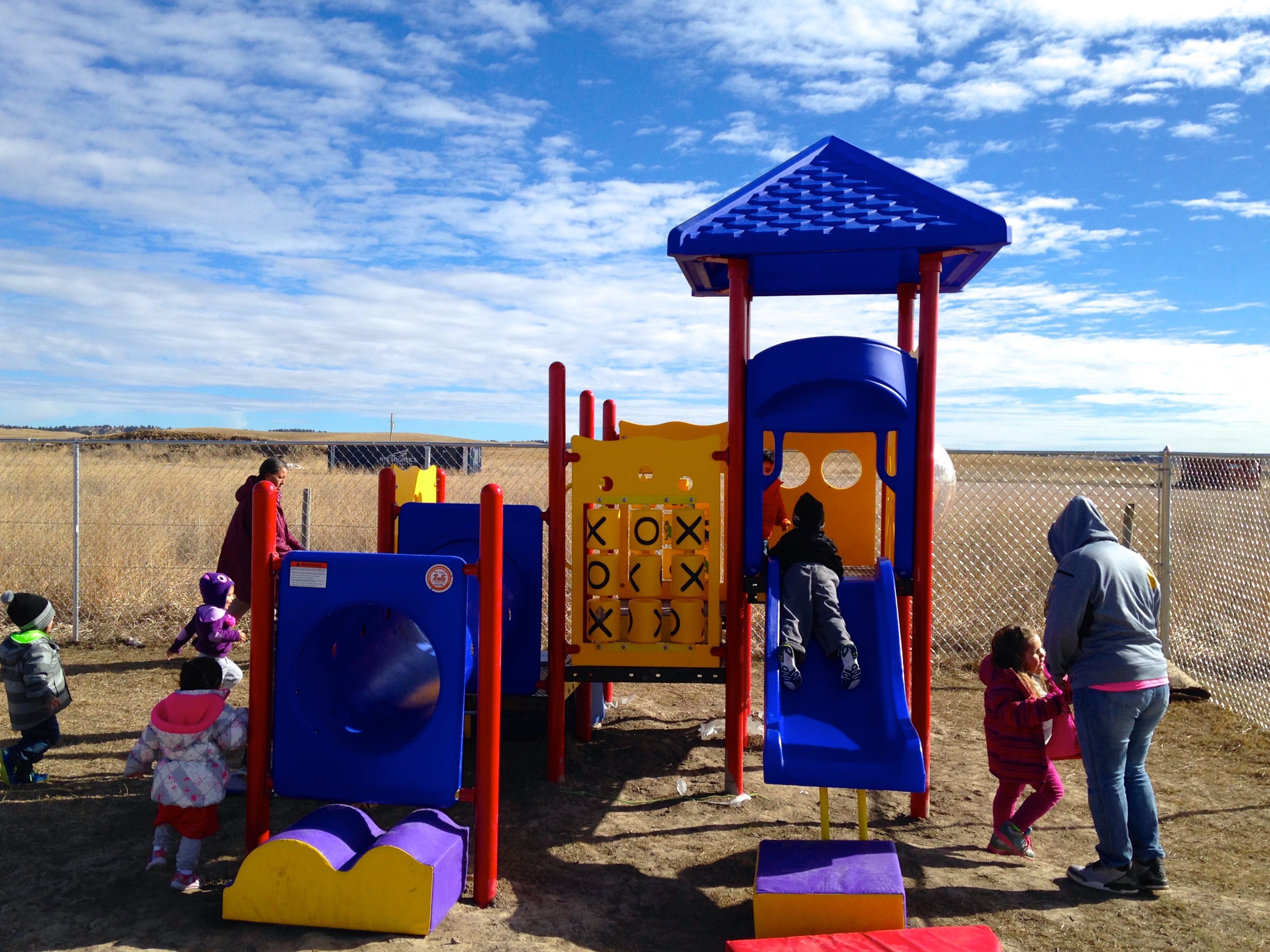 Lakota immersion program at Pine Ridge receives playground