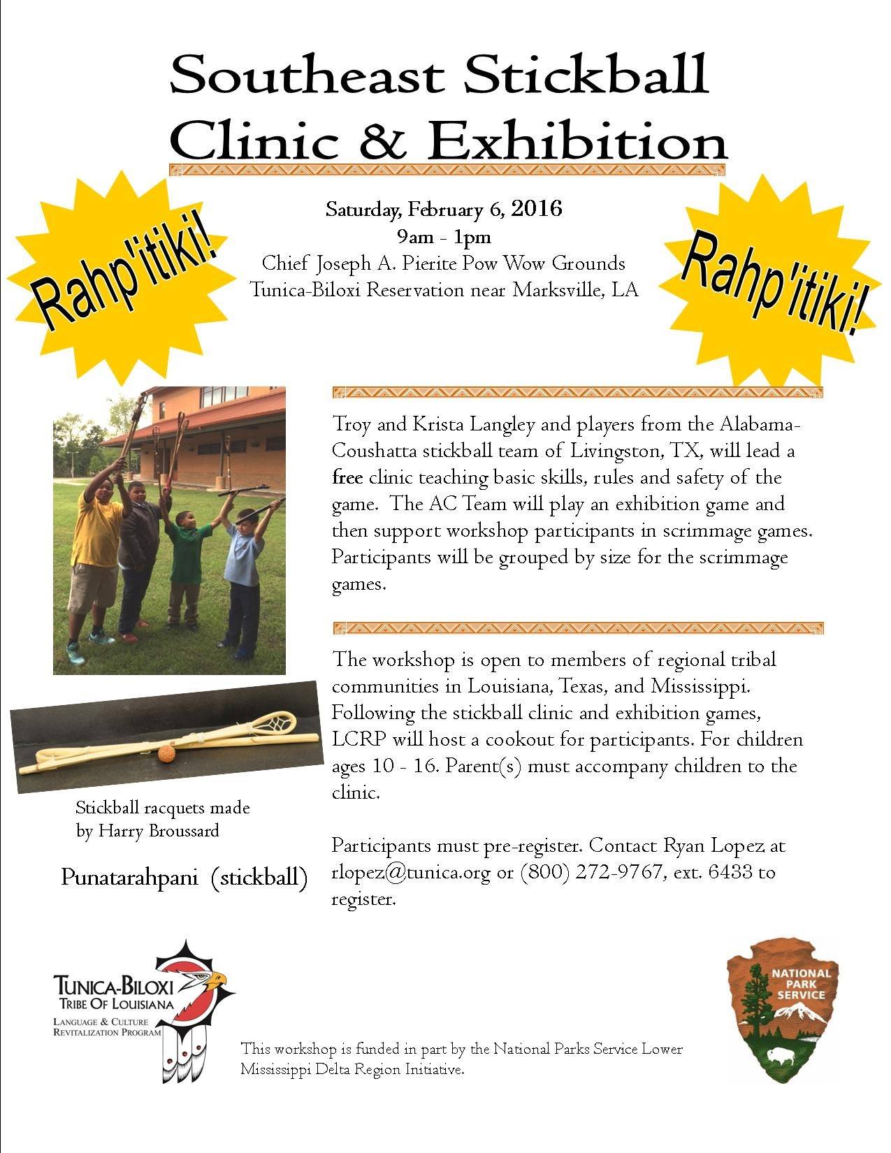 Tunica-Biloxi Tribe invites youth to stickball clinic and exhibition