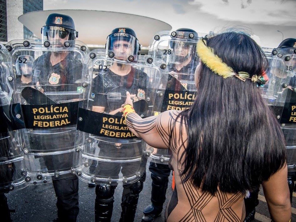 Police use tear gas and rubber bullets at indigenous protest in Brazil