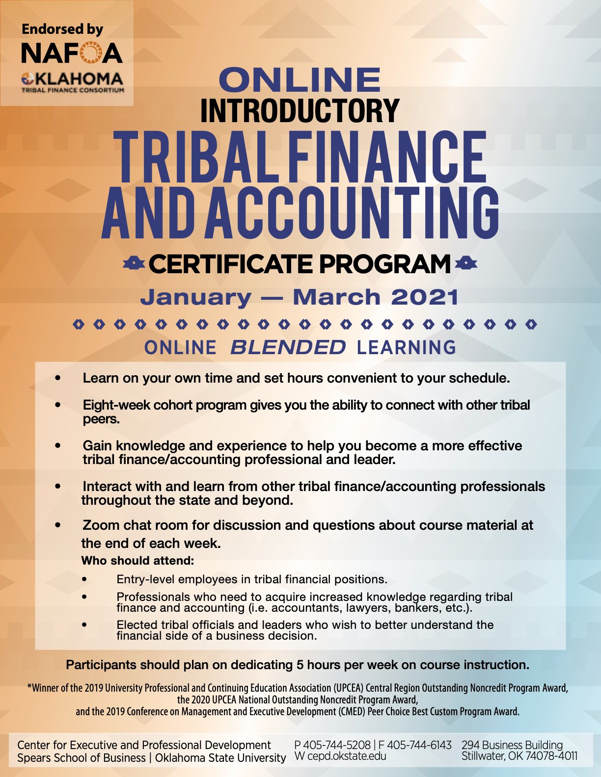 Online Introductory Tribal Finance and Accounting Certificate Program Agenda - Click for More