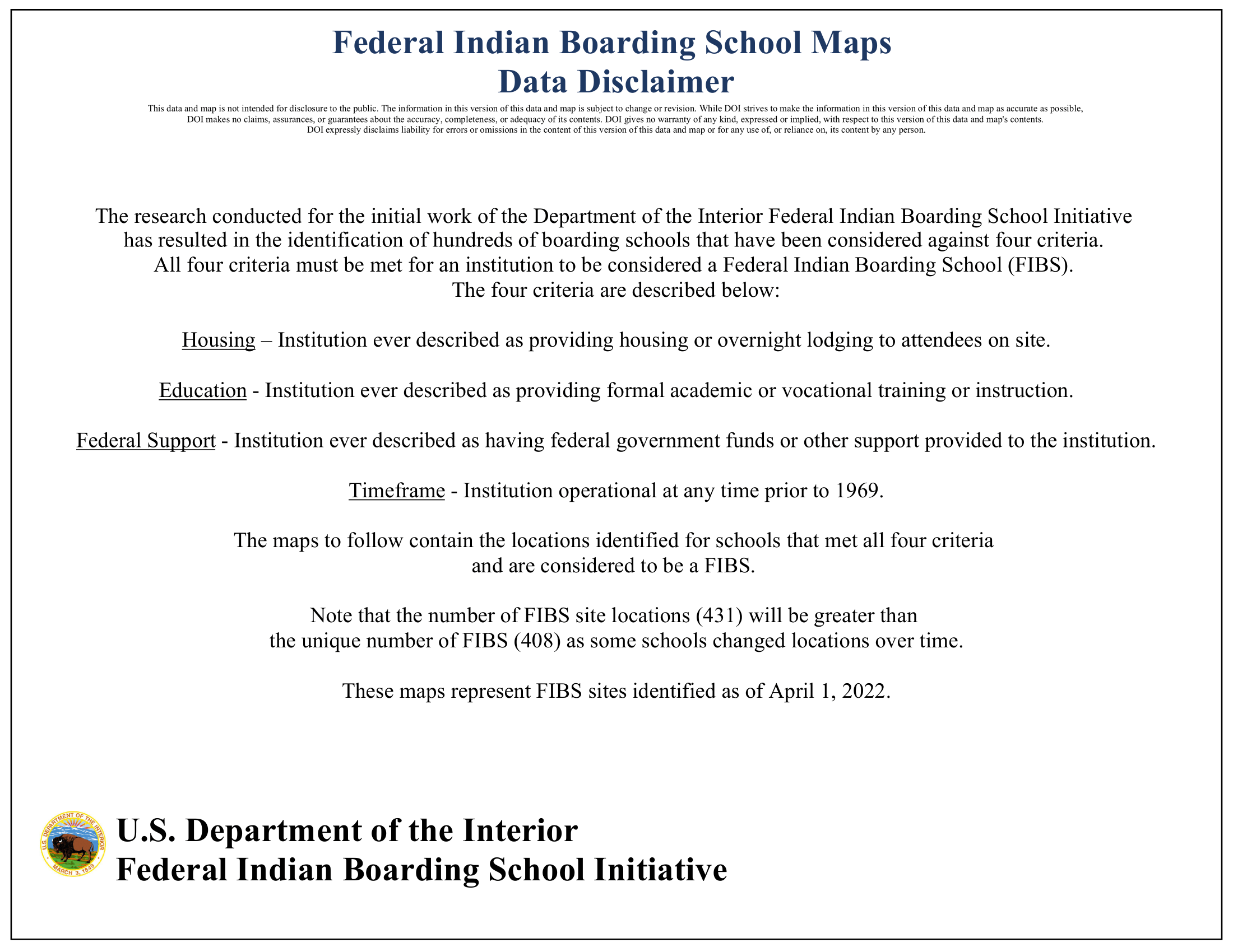 Federal Indian Boarding School Maps