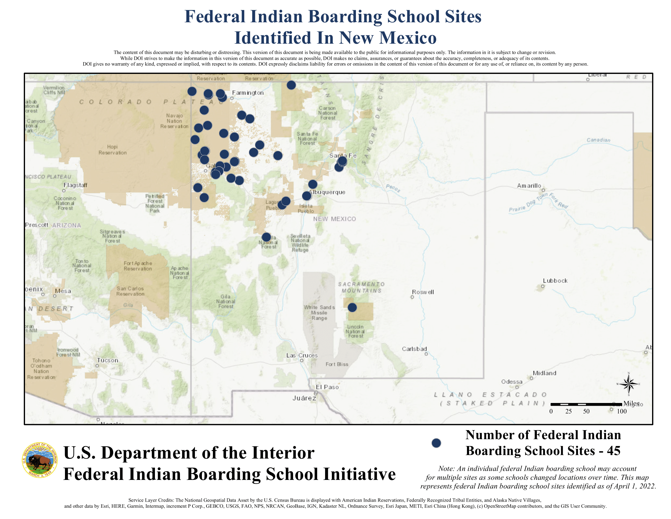 Federal Indian Boarding School Maps