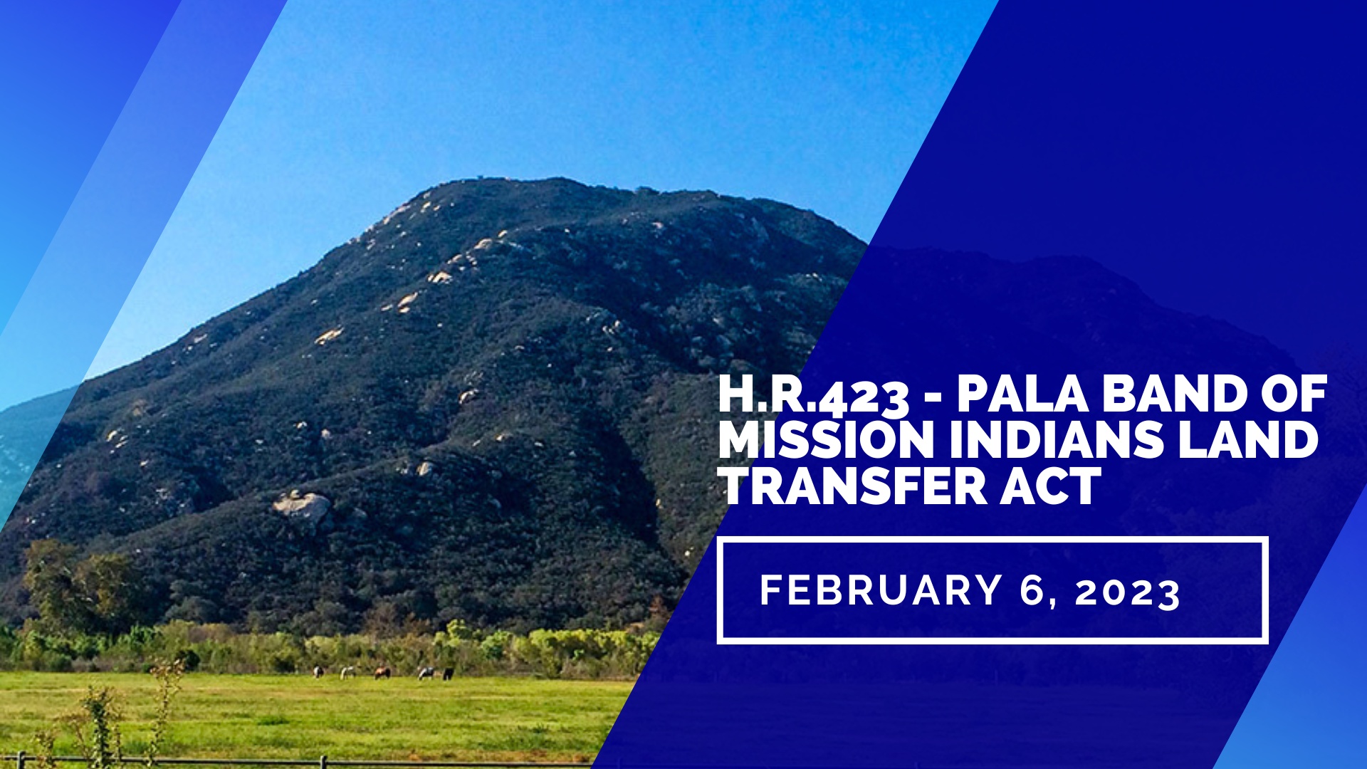 H.R.423 - Pala Band of Mission Indians Land Transfer Act