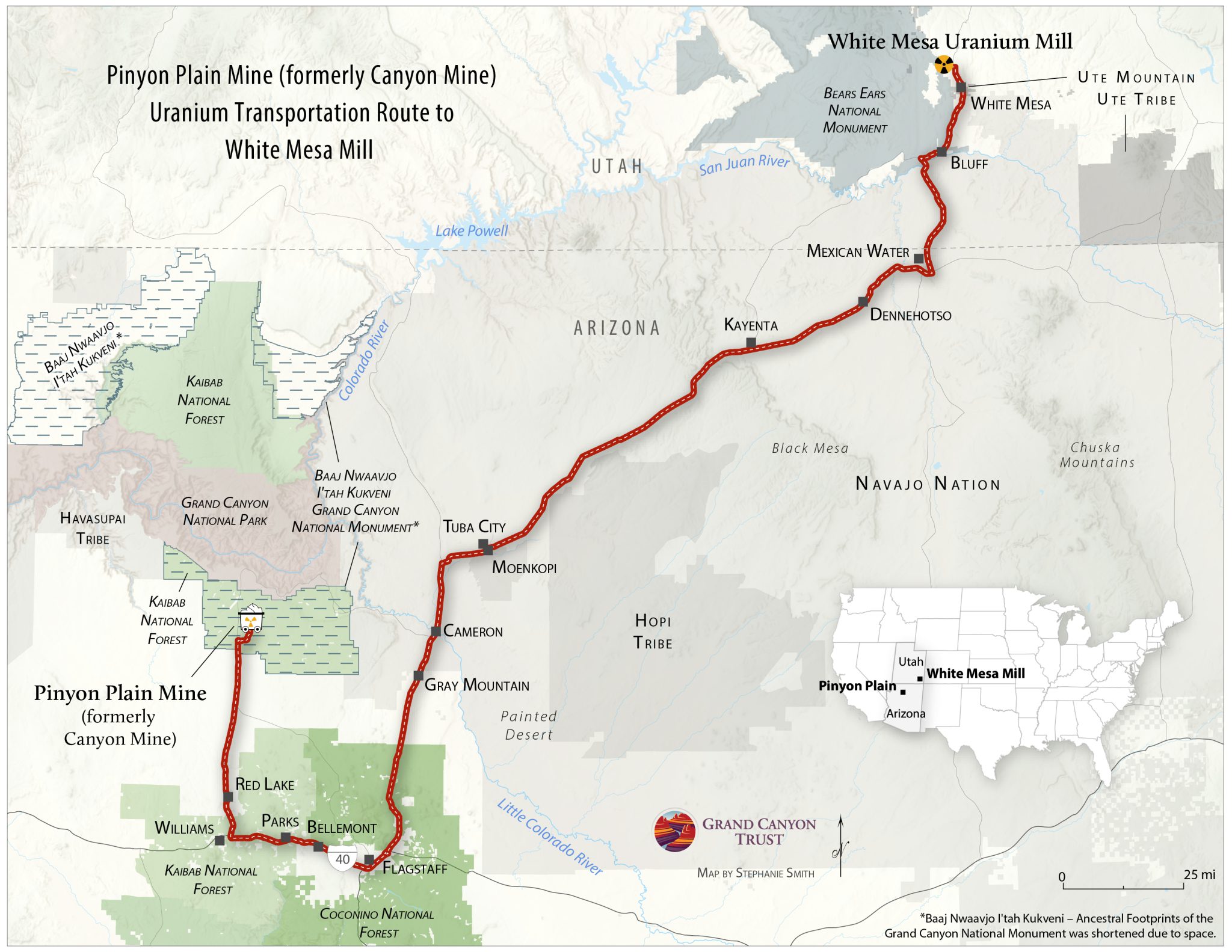 Pinyon Plain Mine Uranium Transportation Route