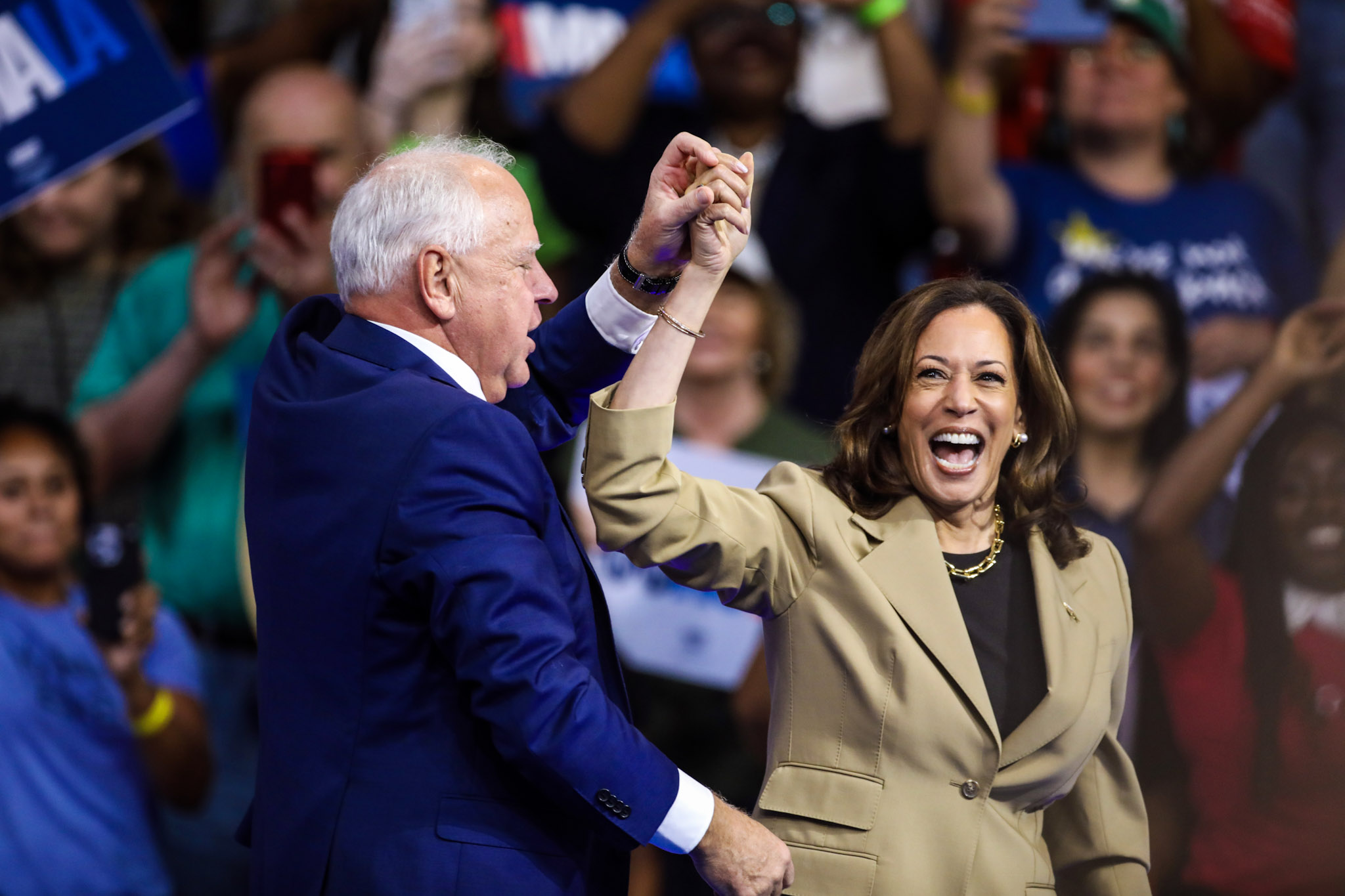 Kamala Harris and Tim Walz