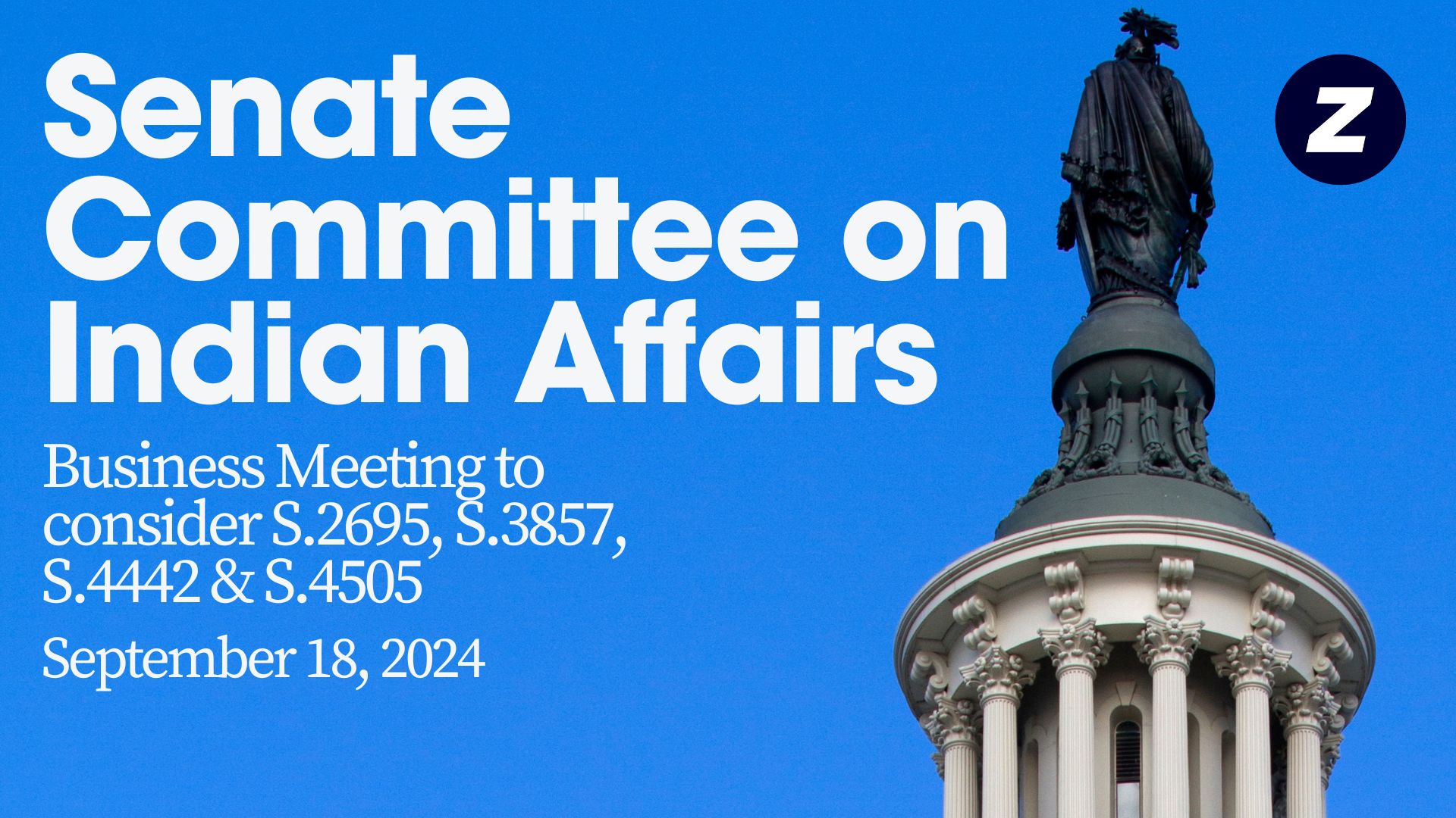 Business meeting to consider S.2695, S.3857, S.4442 & S.4505