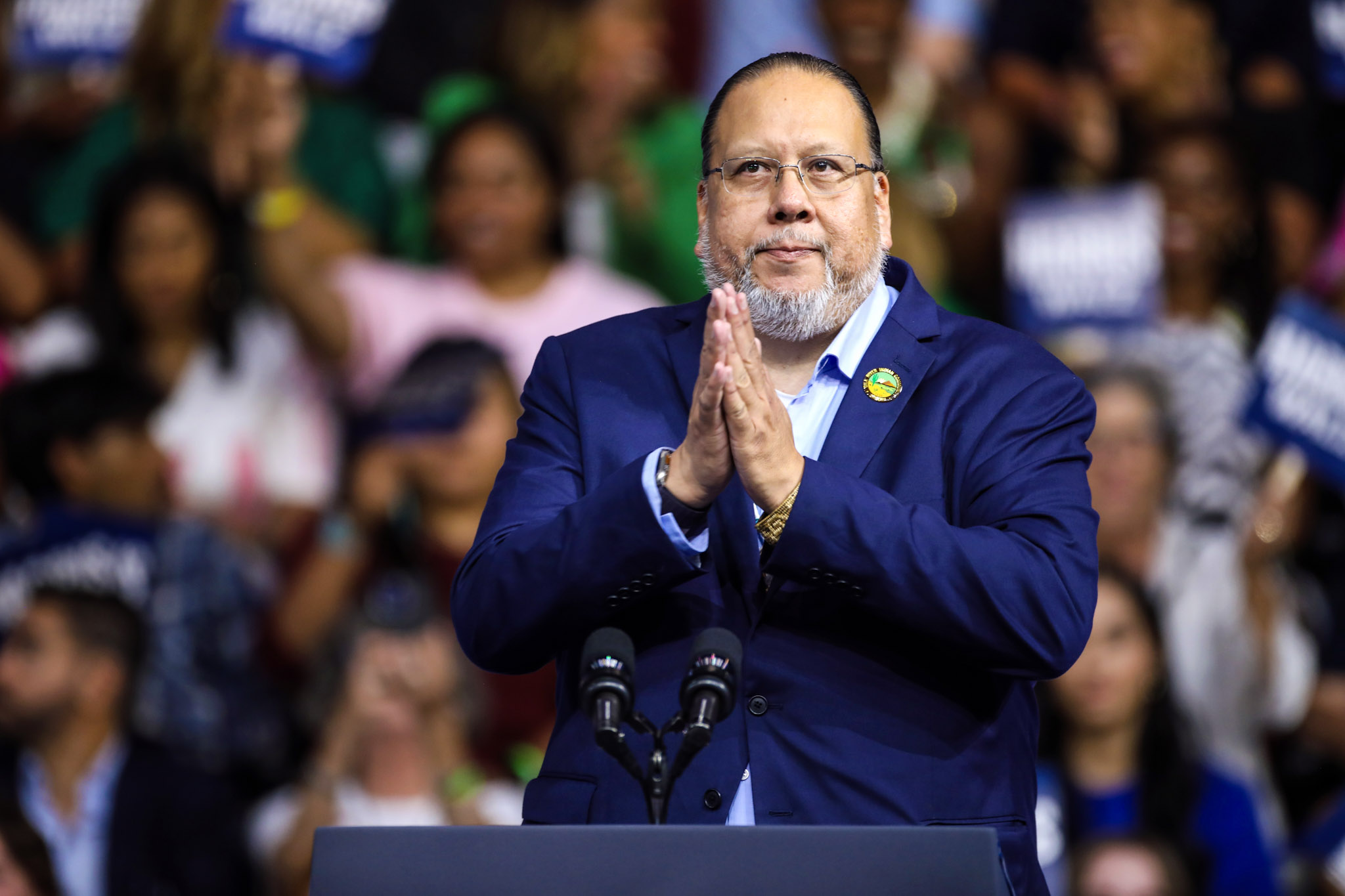 Governor Stephen Roe Lewis opens Kamala Harris rally in Arizona