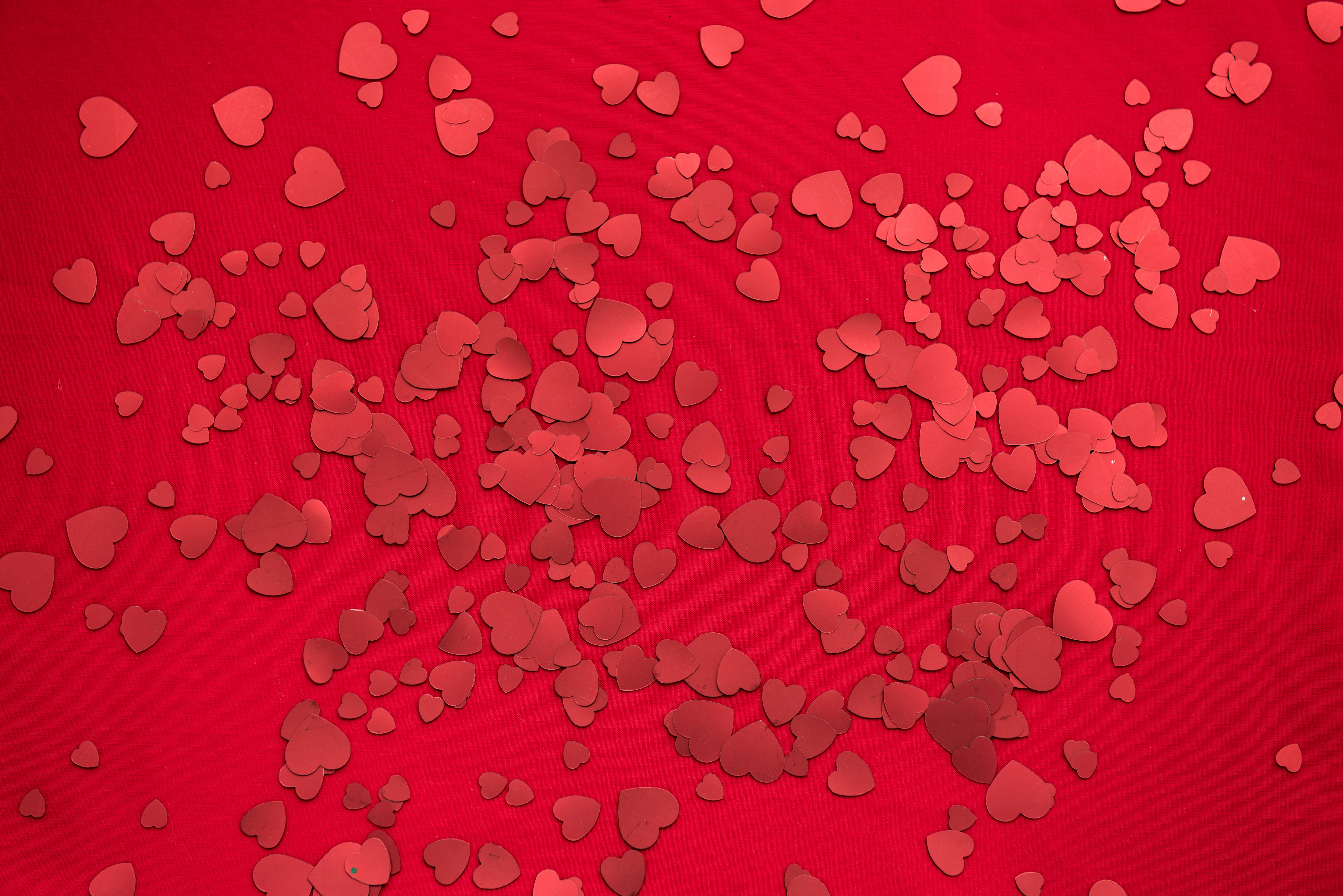 Red Hearts on Red Background