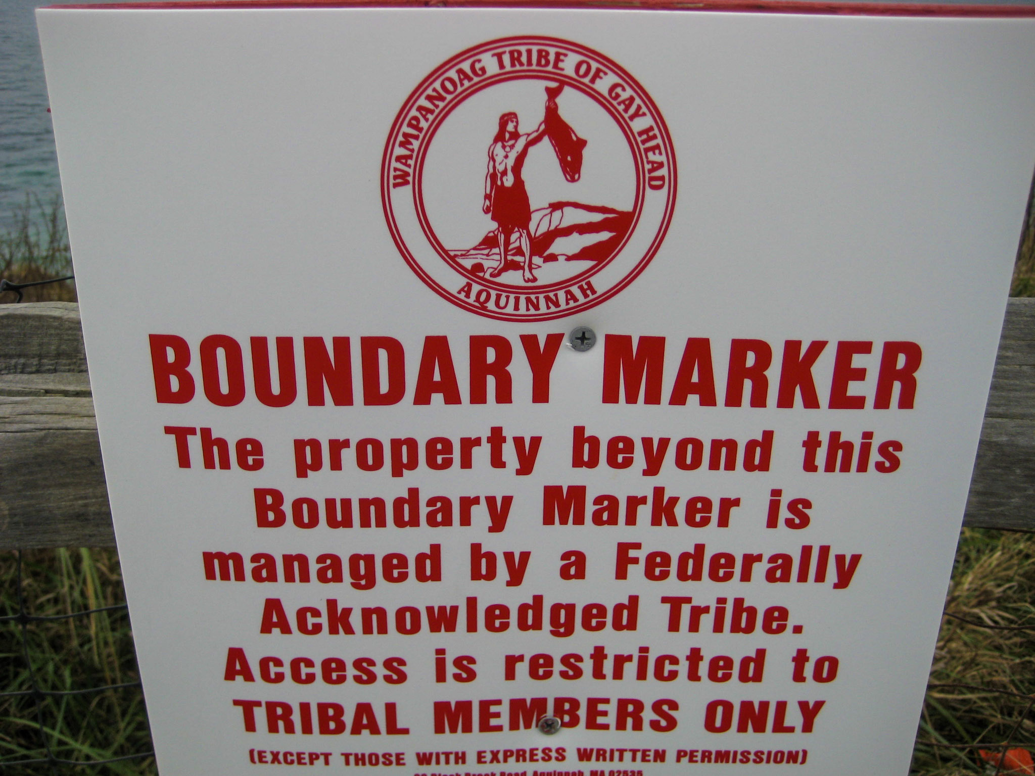 Aquinnah Wampanoag Boundary Marker