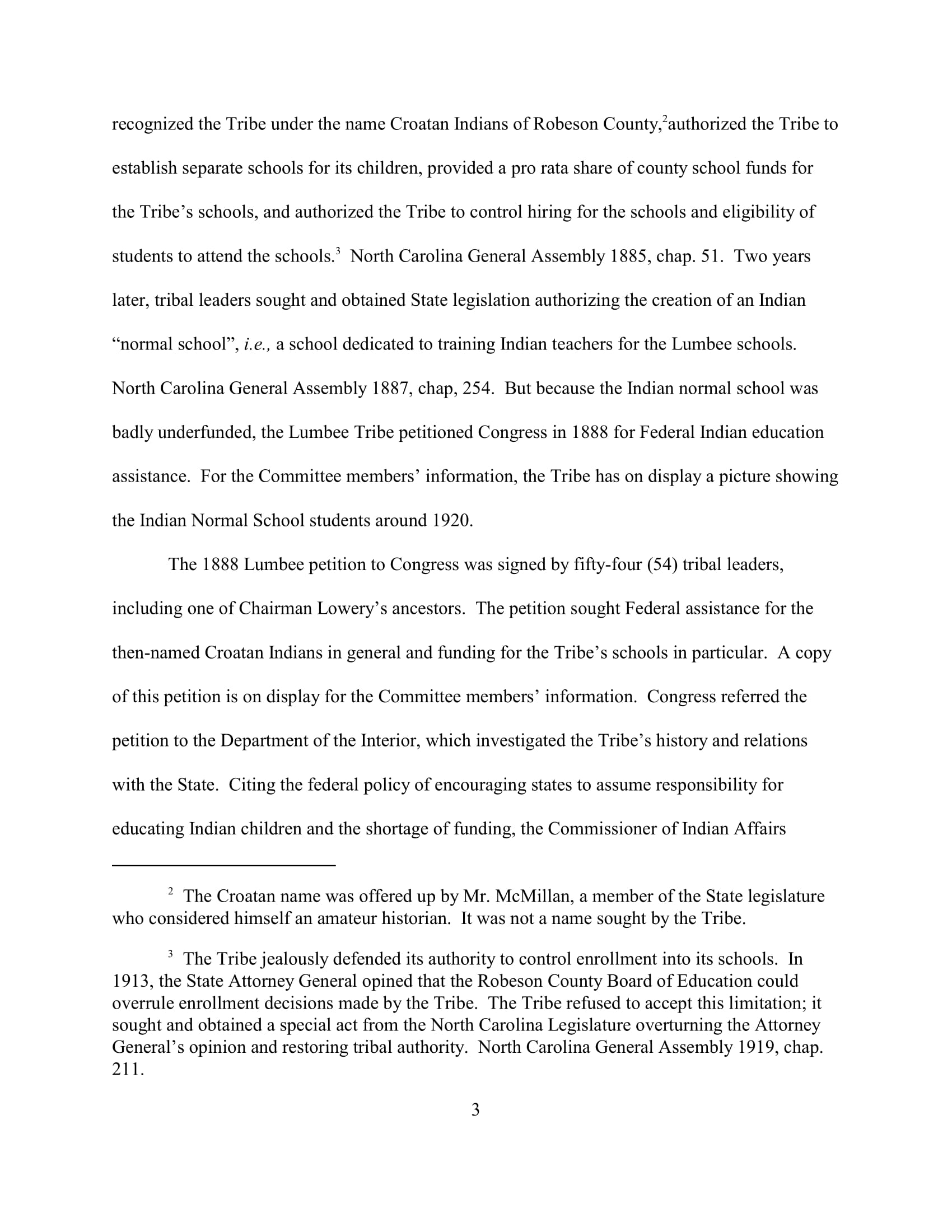 Testimony: Arlinda Locklear