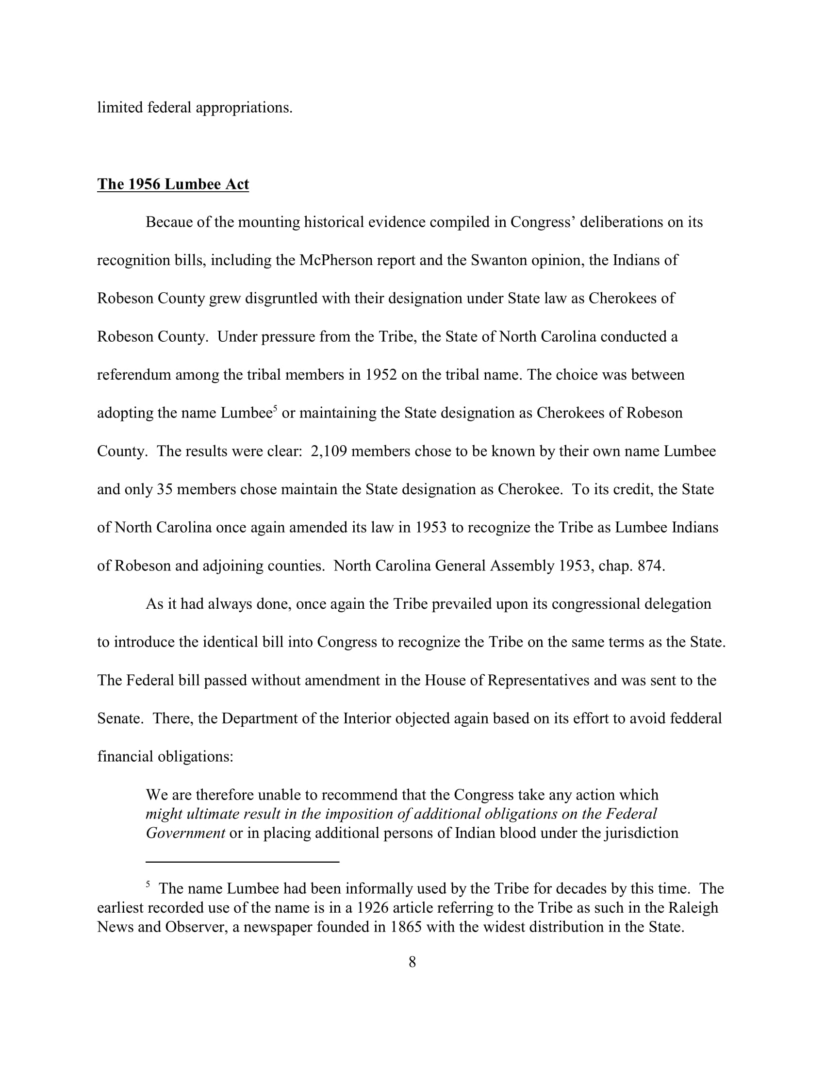 Testimony: Arlinda Locklear