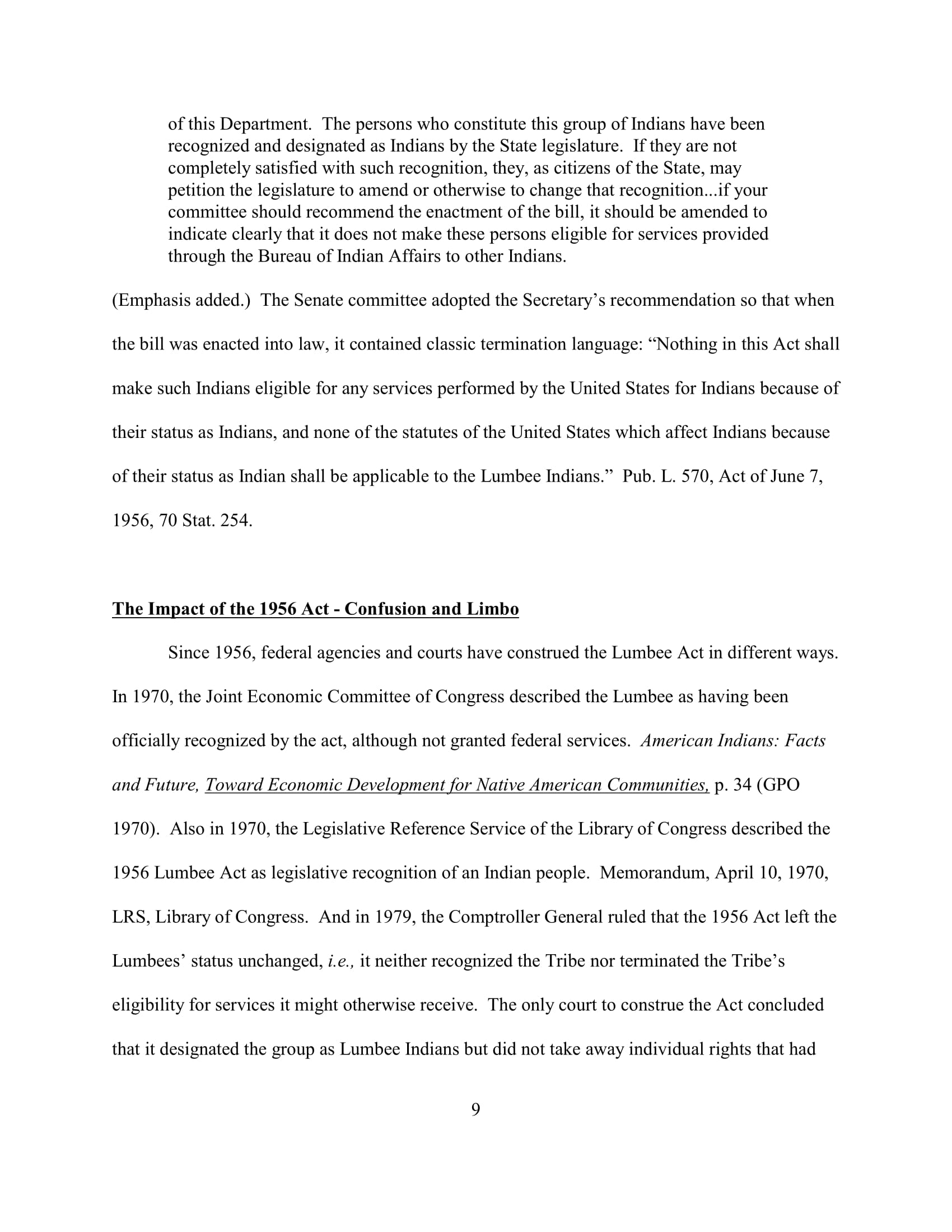 Testimony: Arlinda Locklear