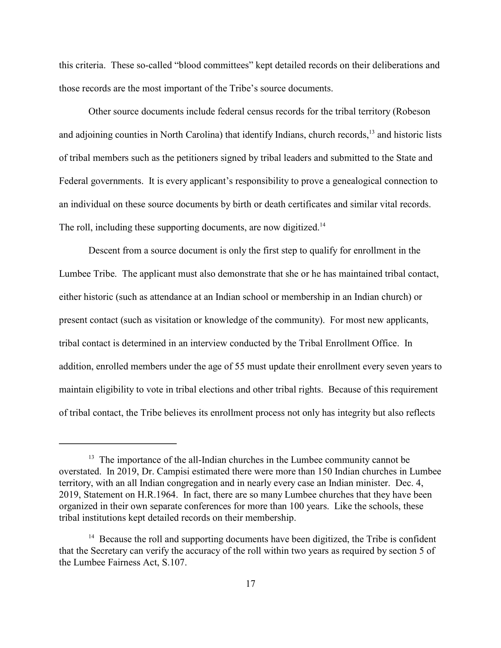 Testimony: Arlinda Locklear