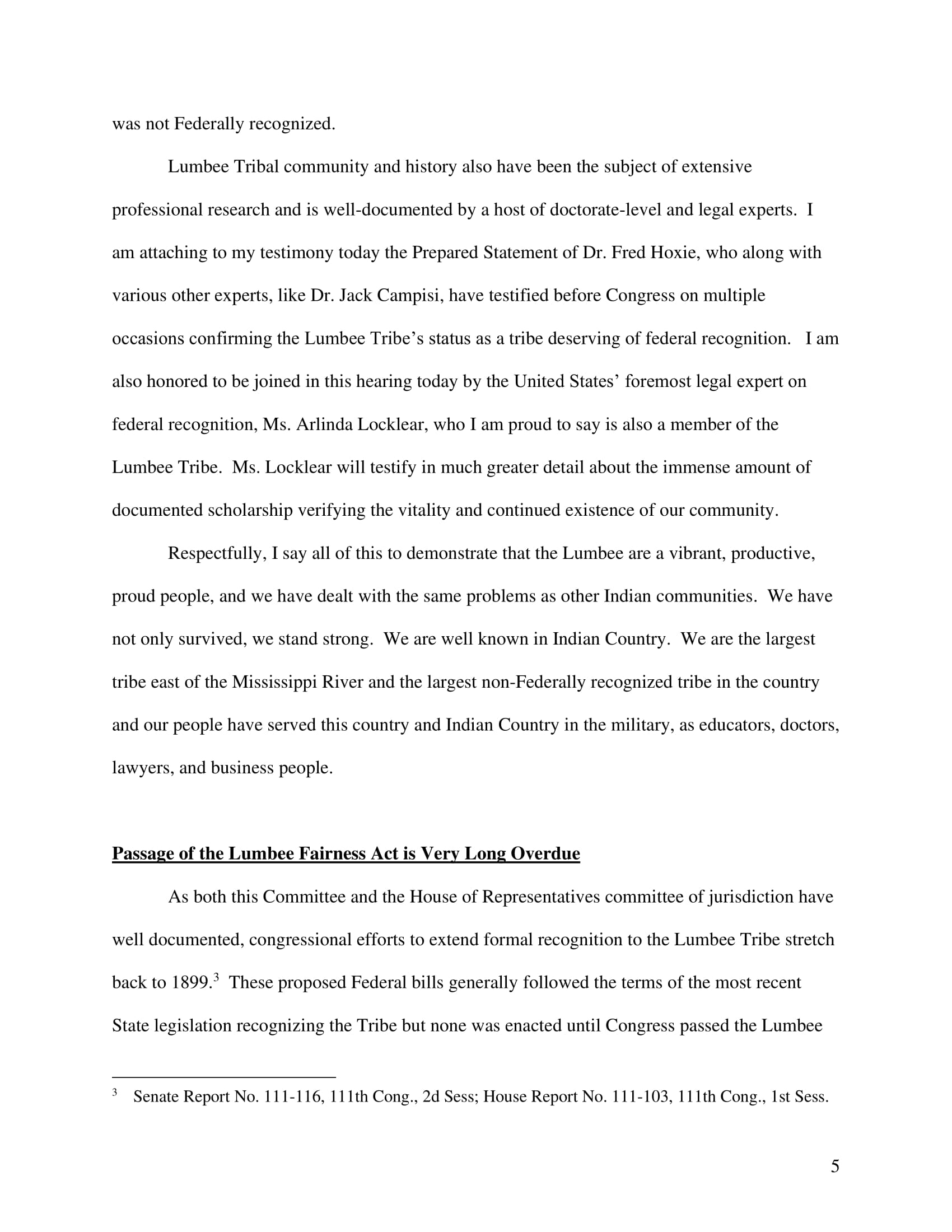 Testimony: John Lowery