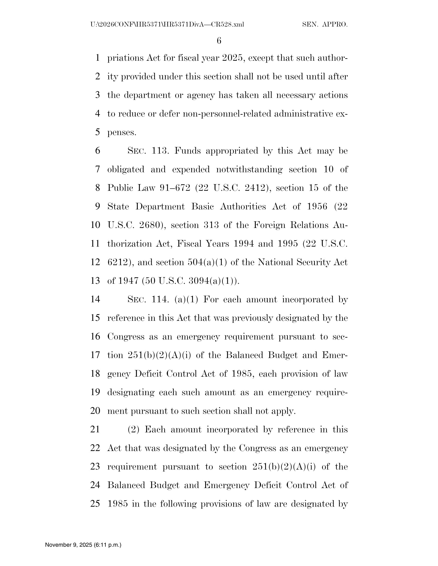 Continuing Appropriations Act, 2026