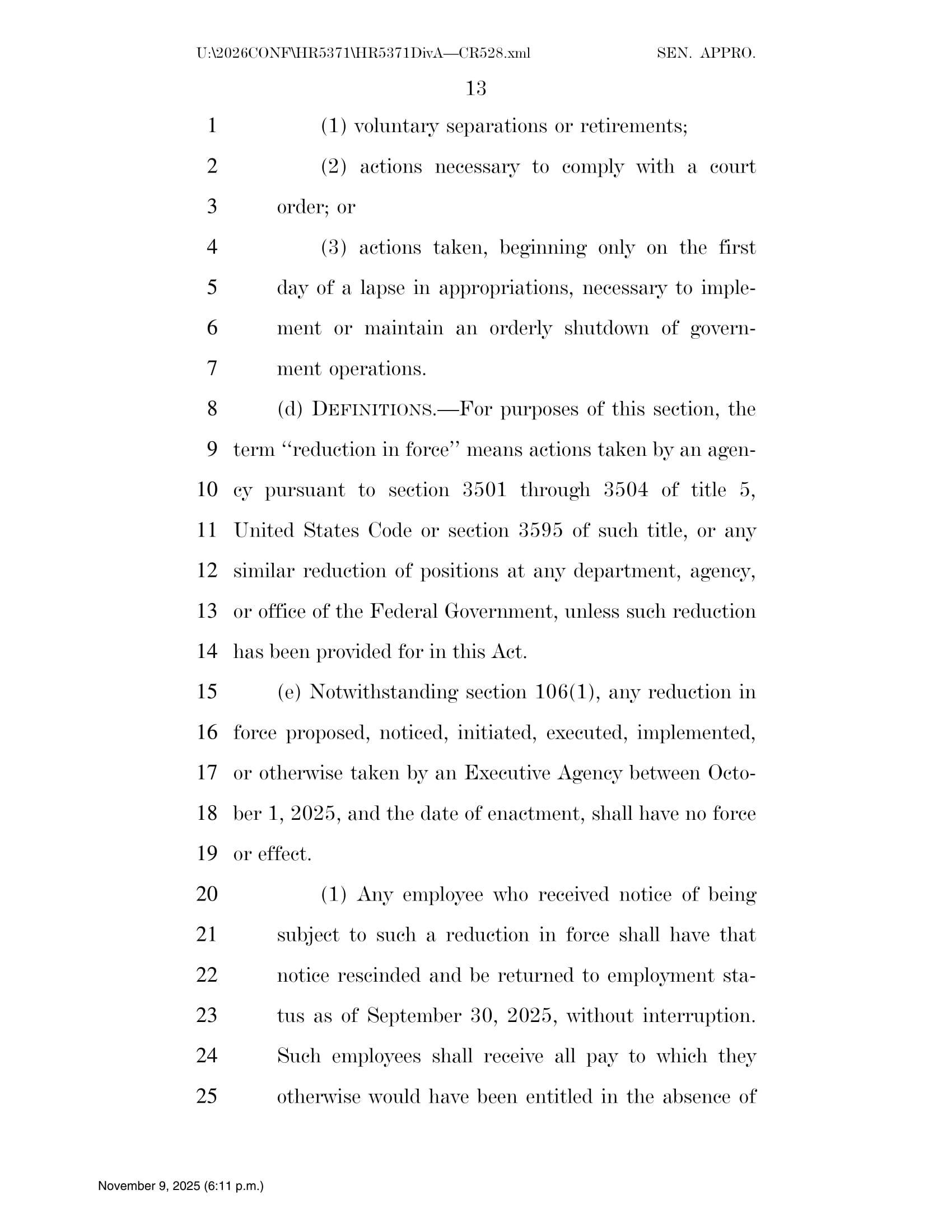 Continuing Appropriations Act, 2026