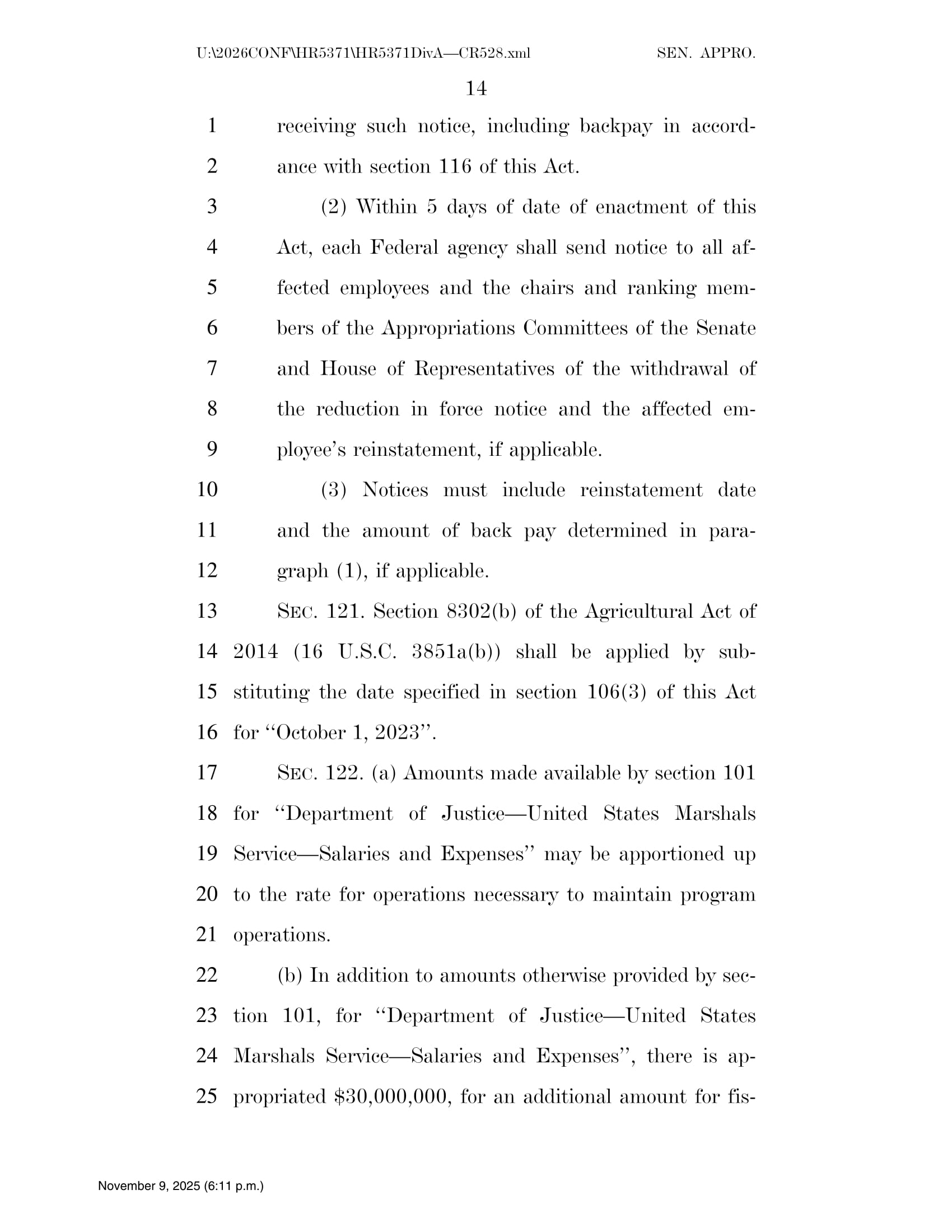 Continuing Appropriations Act, 2026