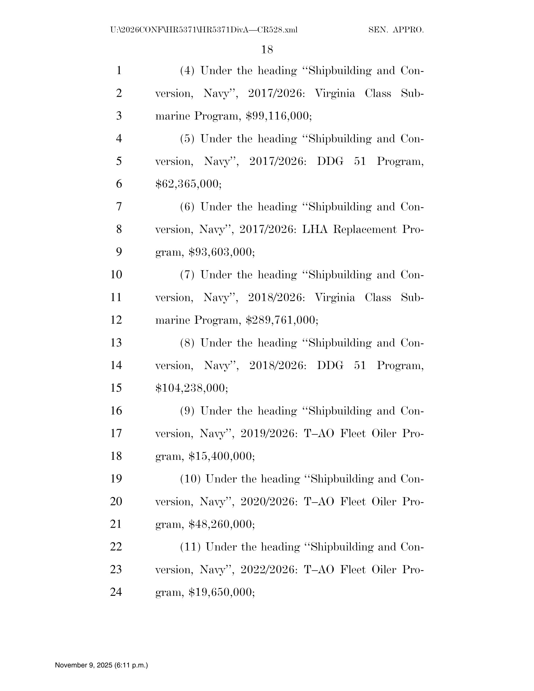 Continuing Appropriations Act, 2026