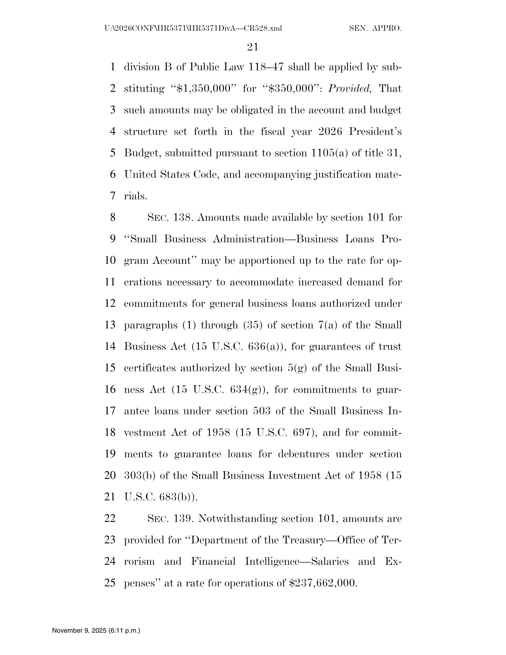 Continuing Appropriations Act, 2026