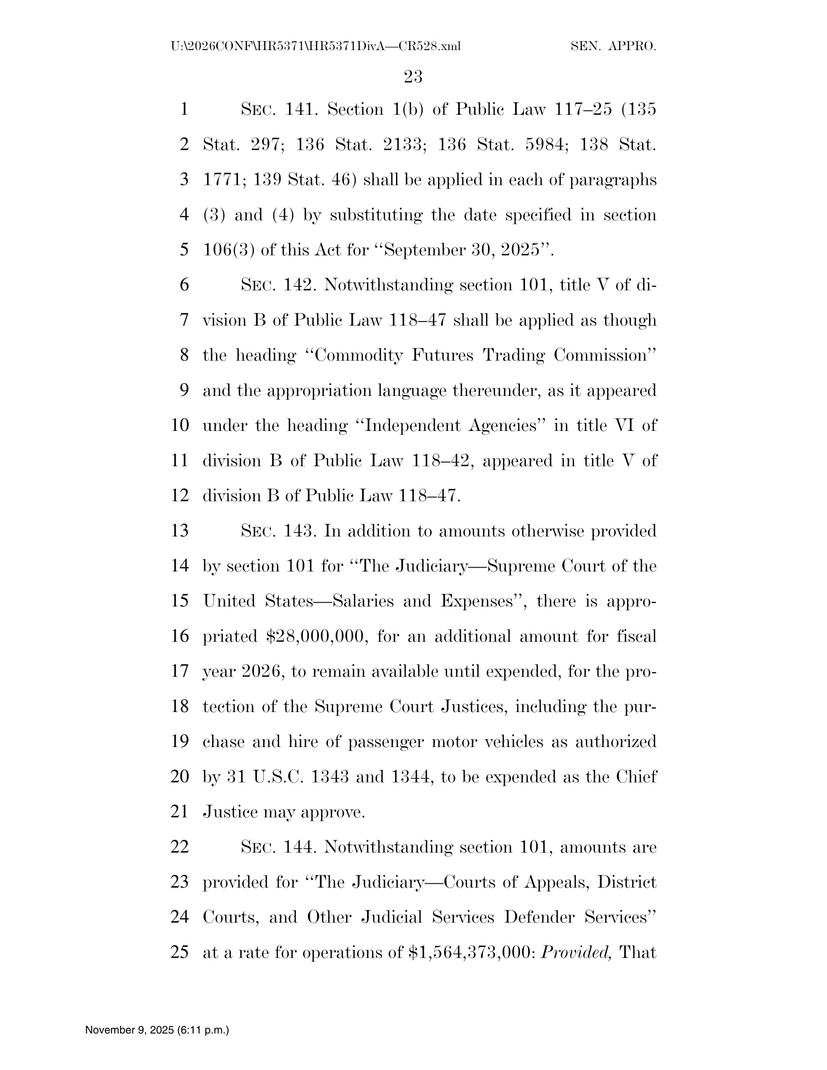 Continuing Appropriations Act, 2026