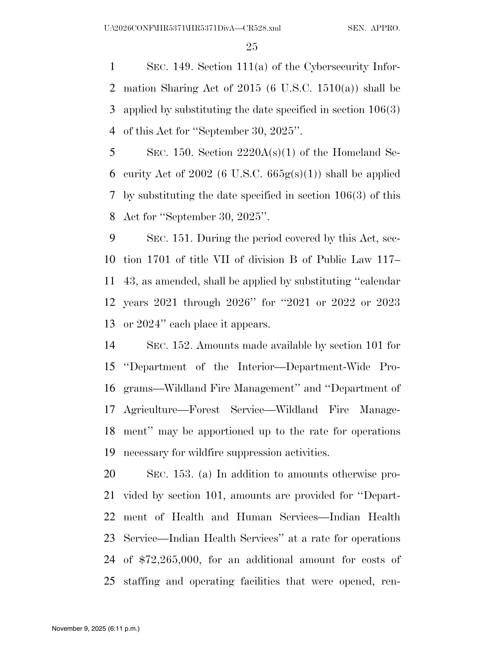 Continuing Appropriations Act, 2026