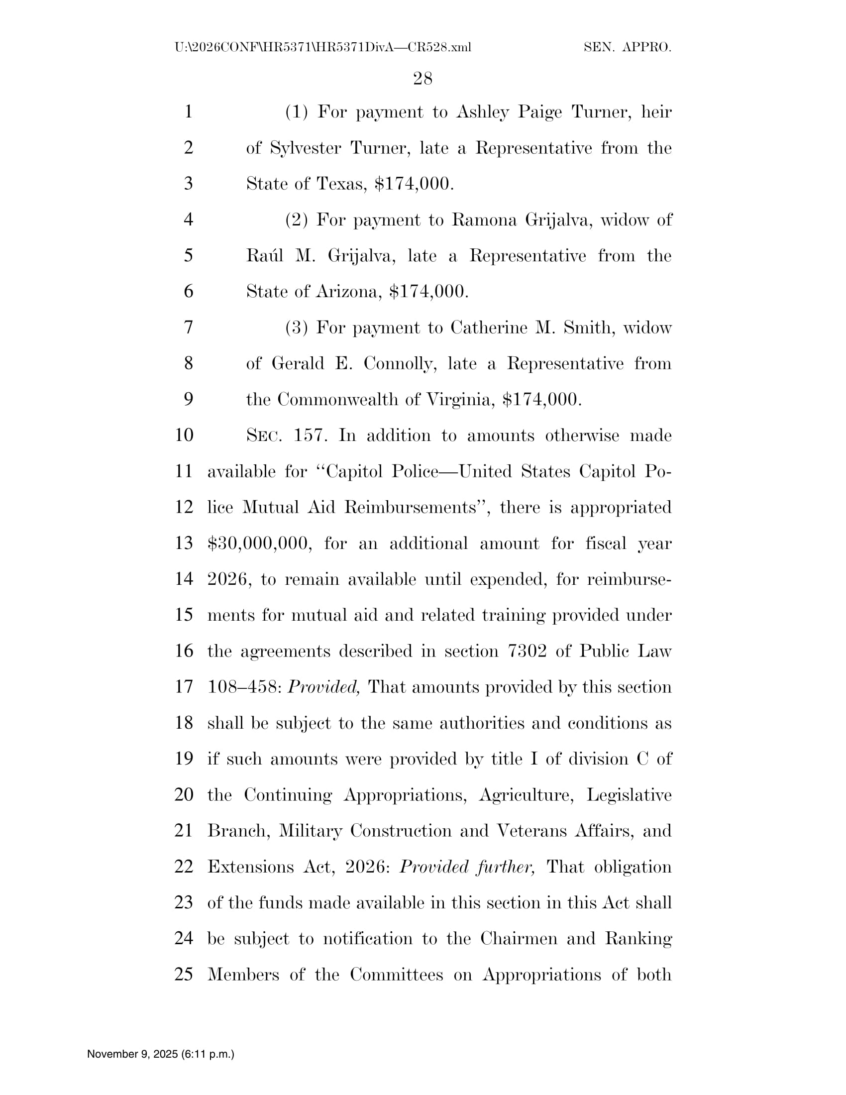 Continuing Appropriations Act, 2026