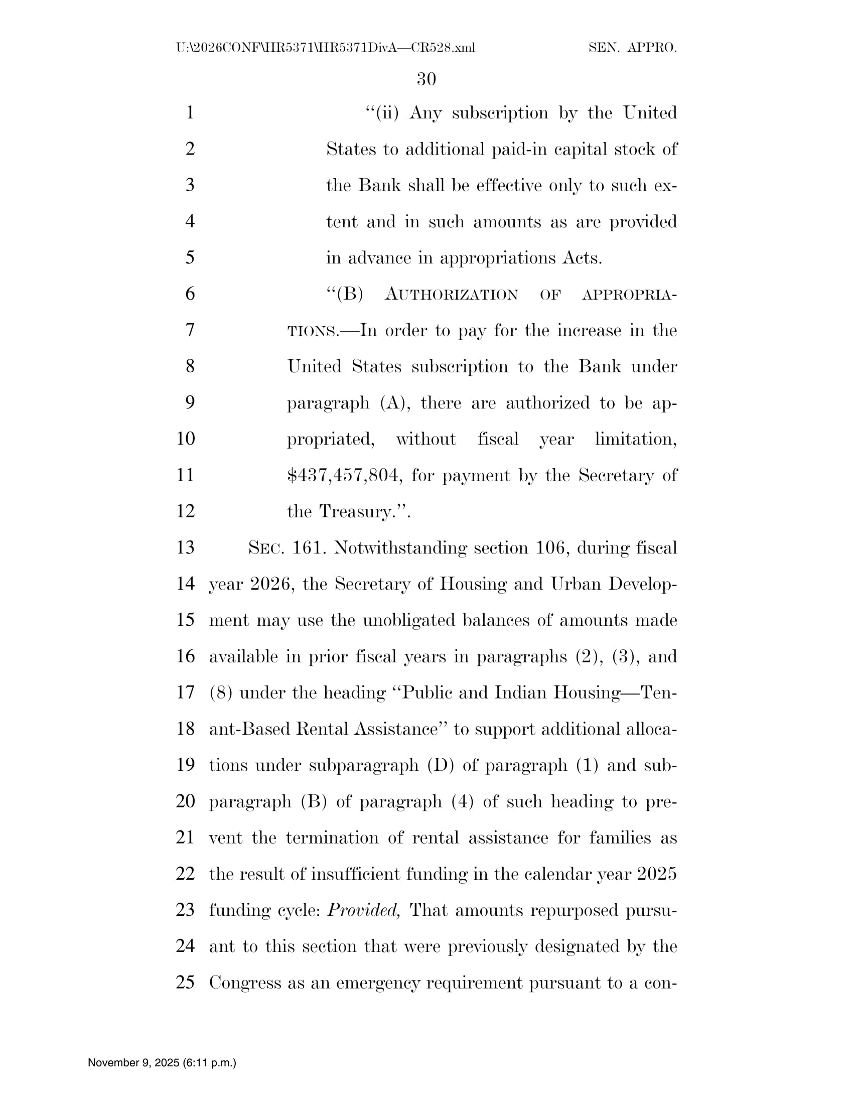 Continuing Appropriations Act, 2026