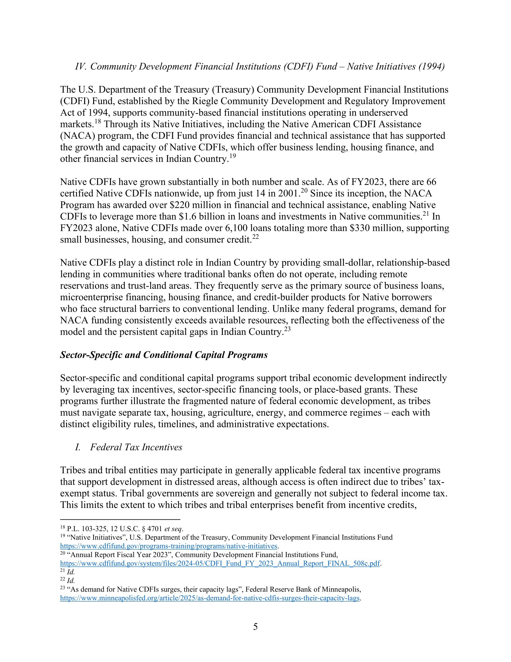 Hearing Memo: Making Federal Economic Development Programs Work in Indian Country