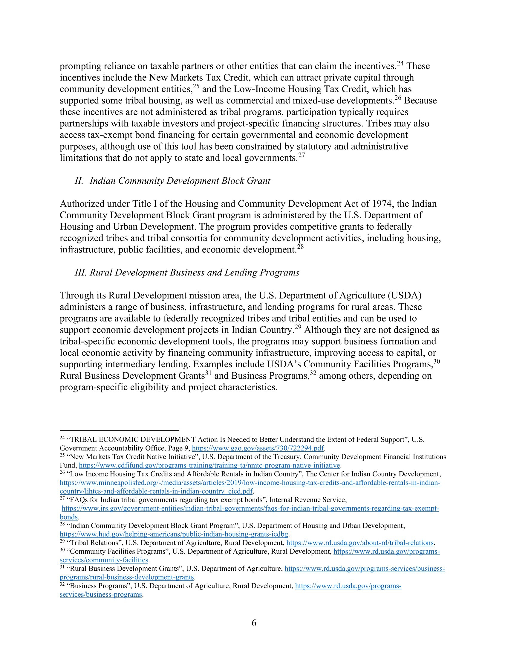 Hearing Memo: Making Federal Economic Development Programs Work in Indian Country