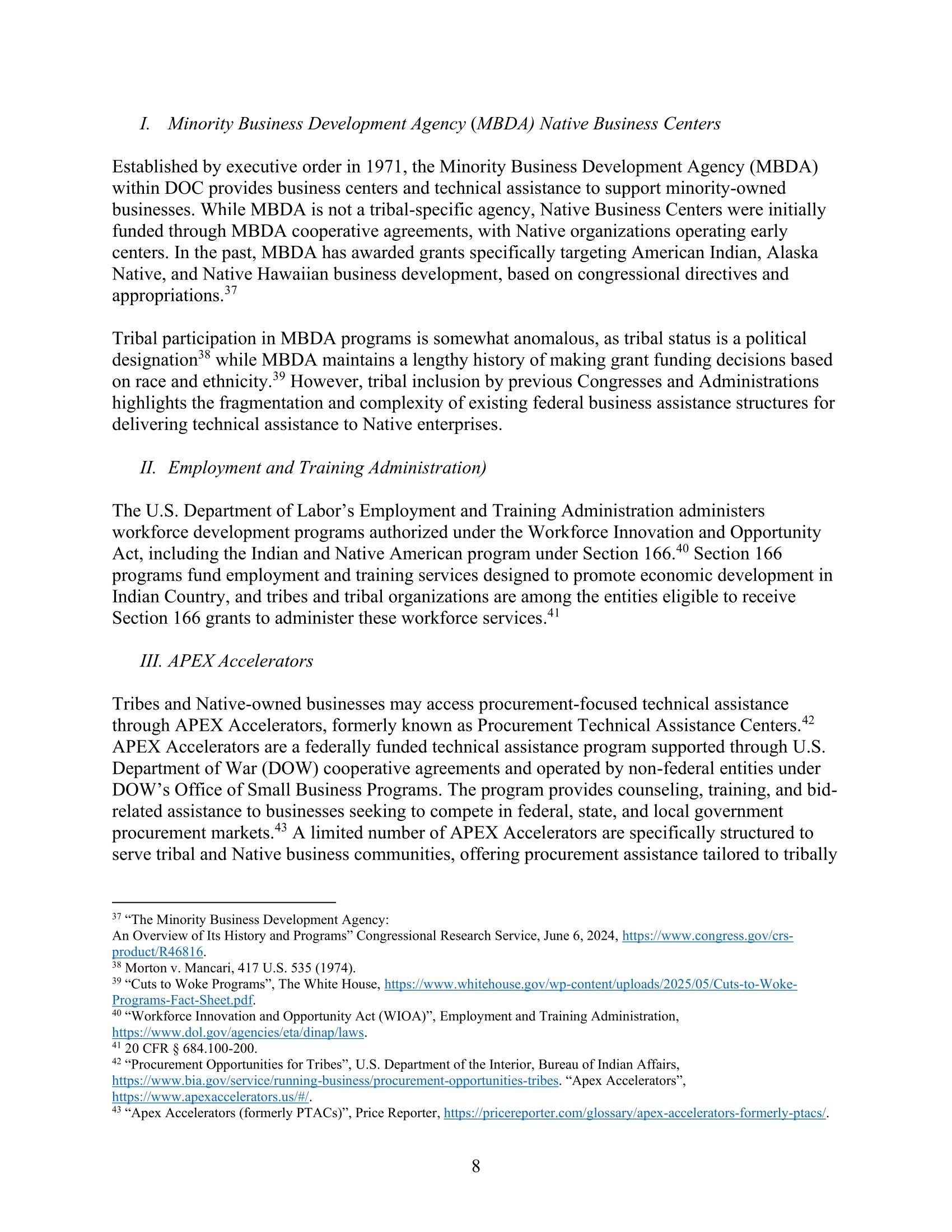 Hearing Memo: Making Federal Economic Development Programs Work in Indian Country