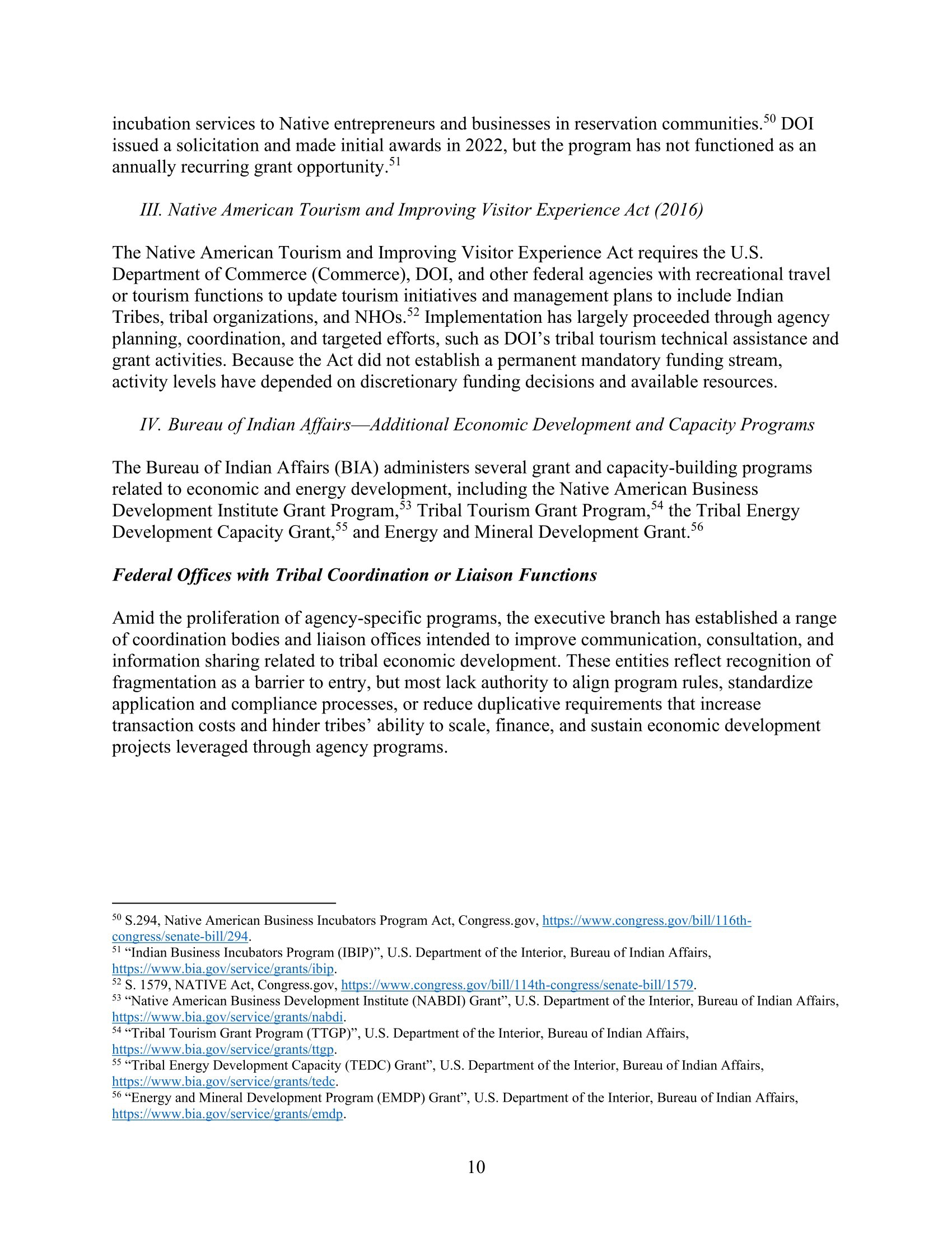 Hearing Memo: Making Federal Economic Development Programs Work in Indian Country