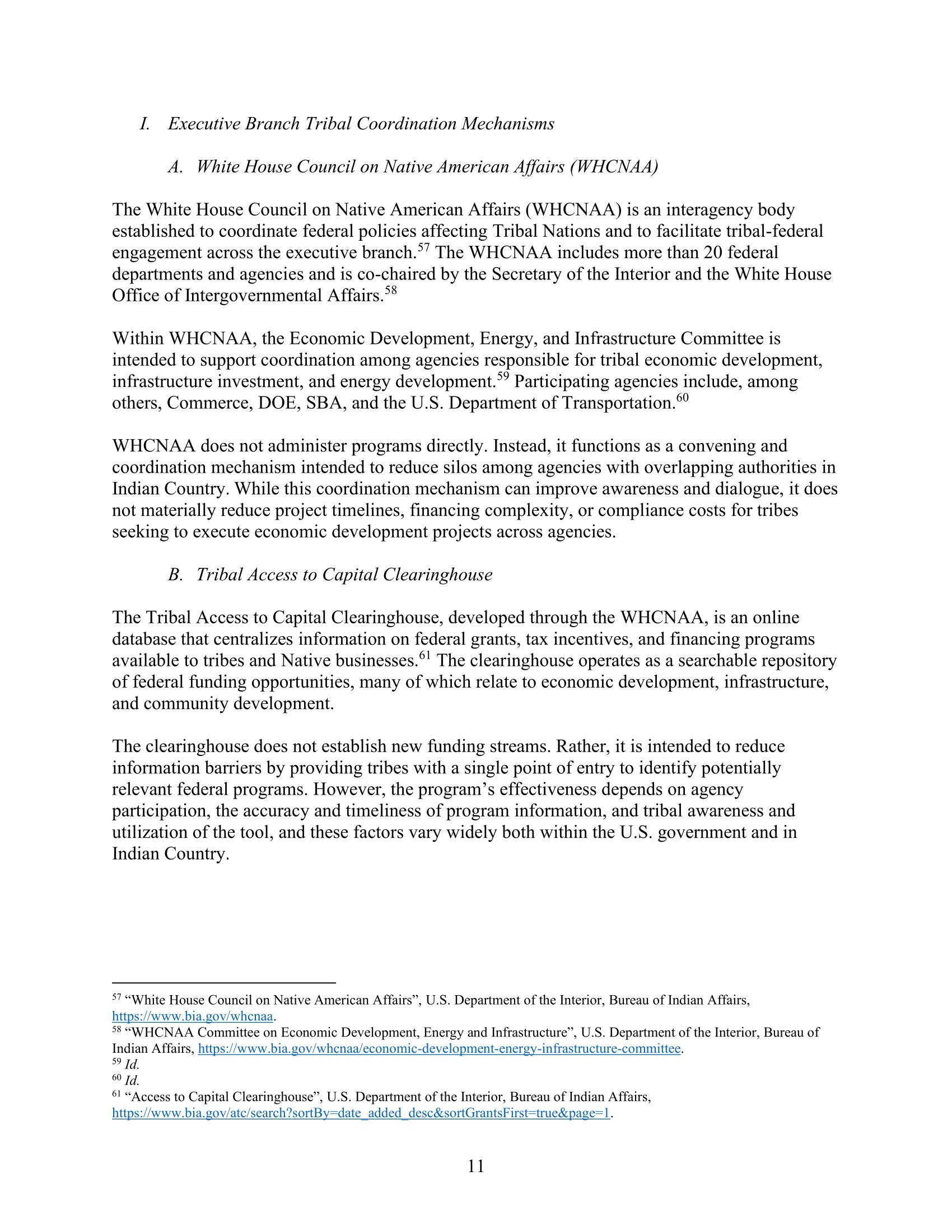 Hearing Memo: Making Federal Economic Development Programs Work in Indian Country