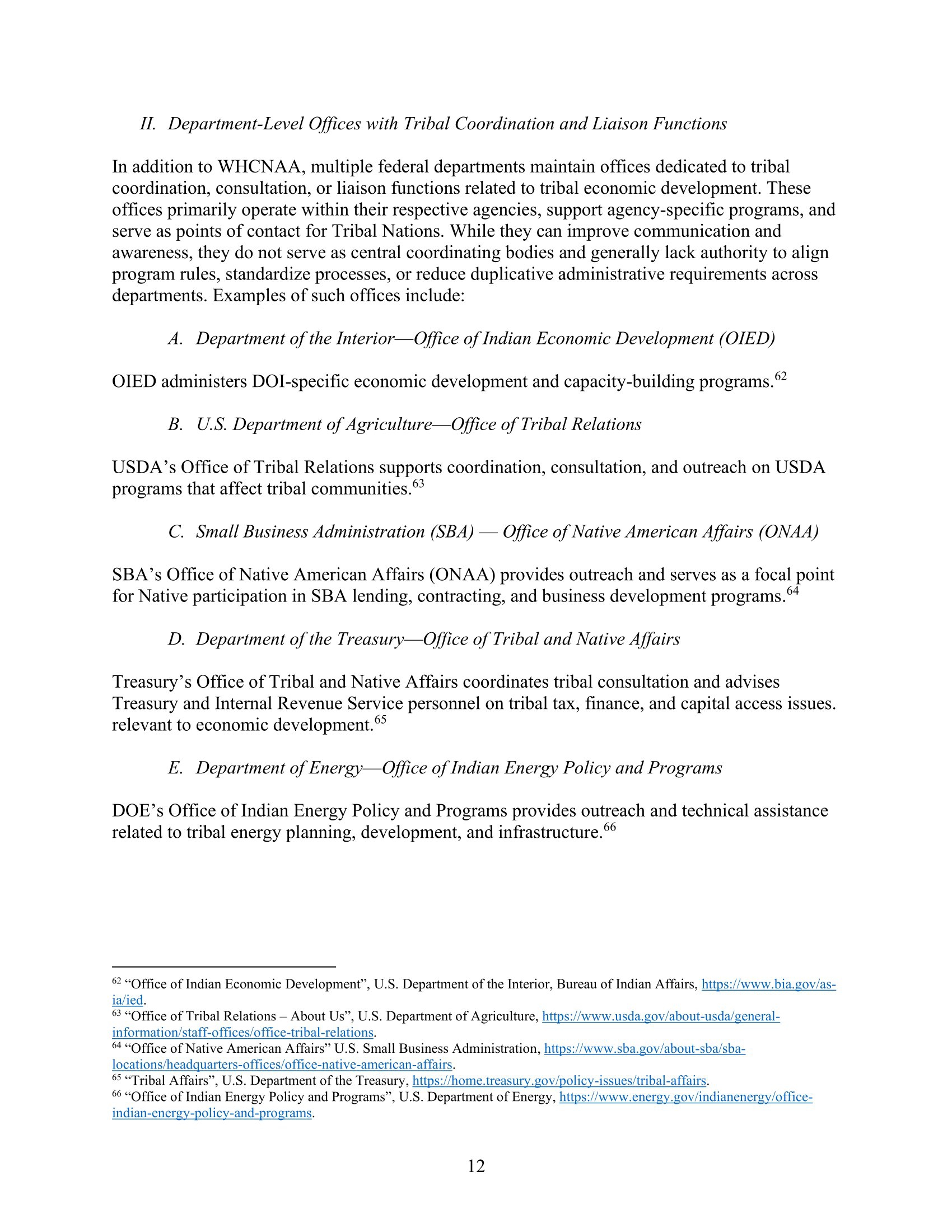 Hearing Memo: Making Federal Economic Development Programs Work in Indian Country