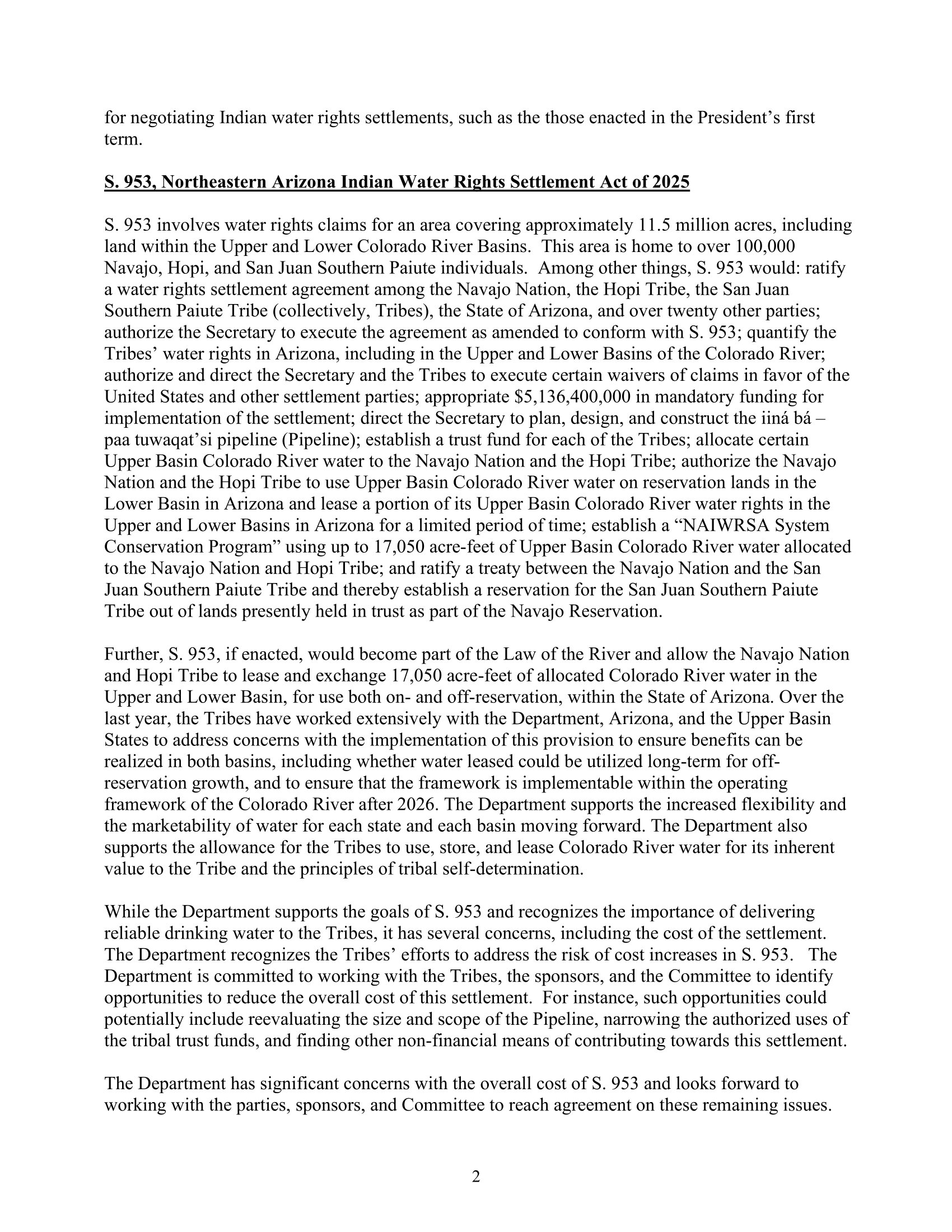 Testimony: Scott Cameron