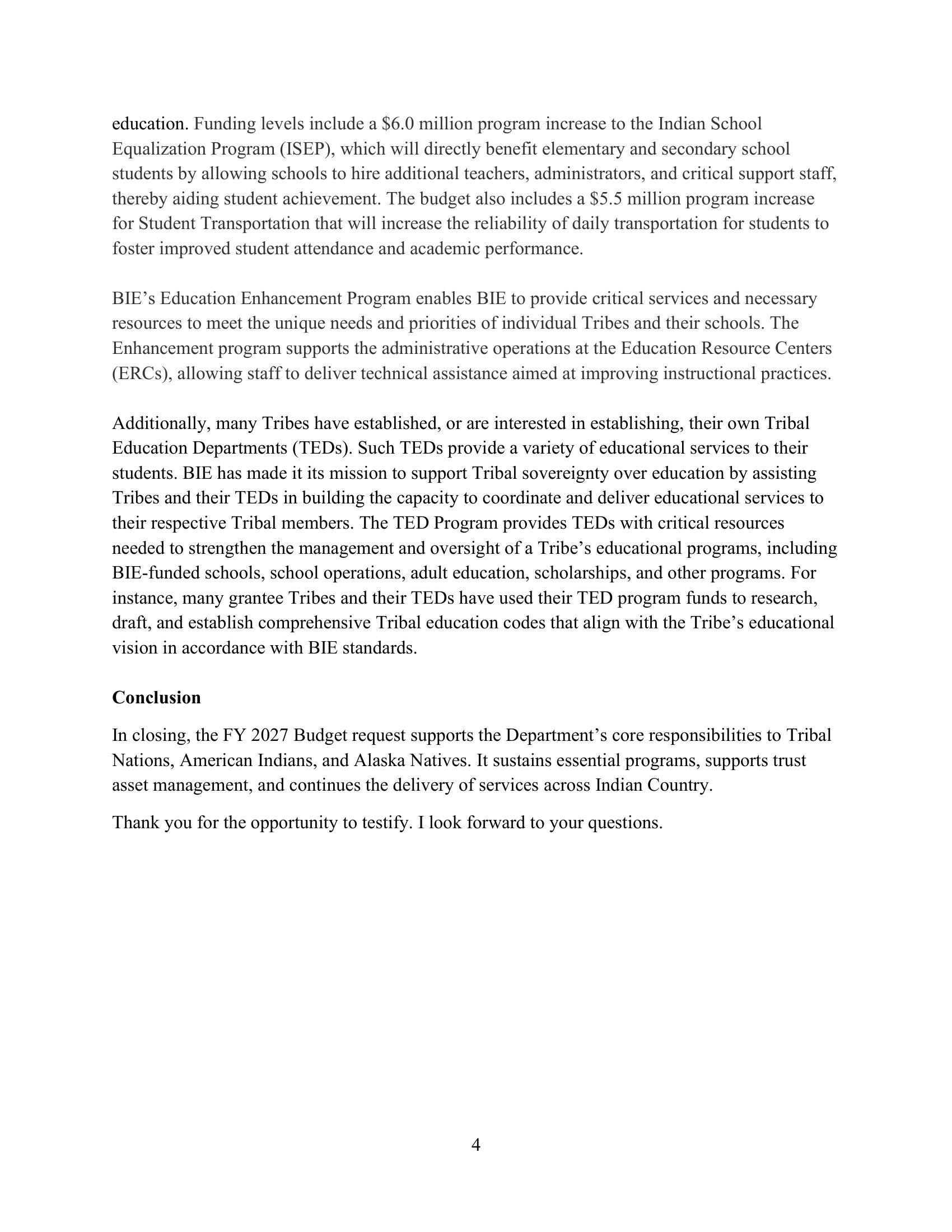 Testimony: William H. Kirkland III