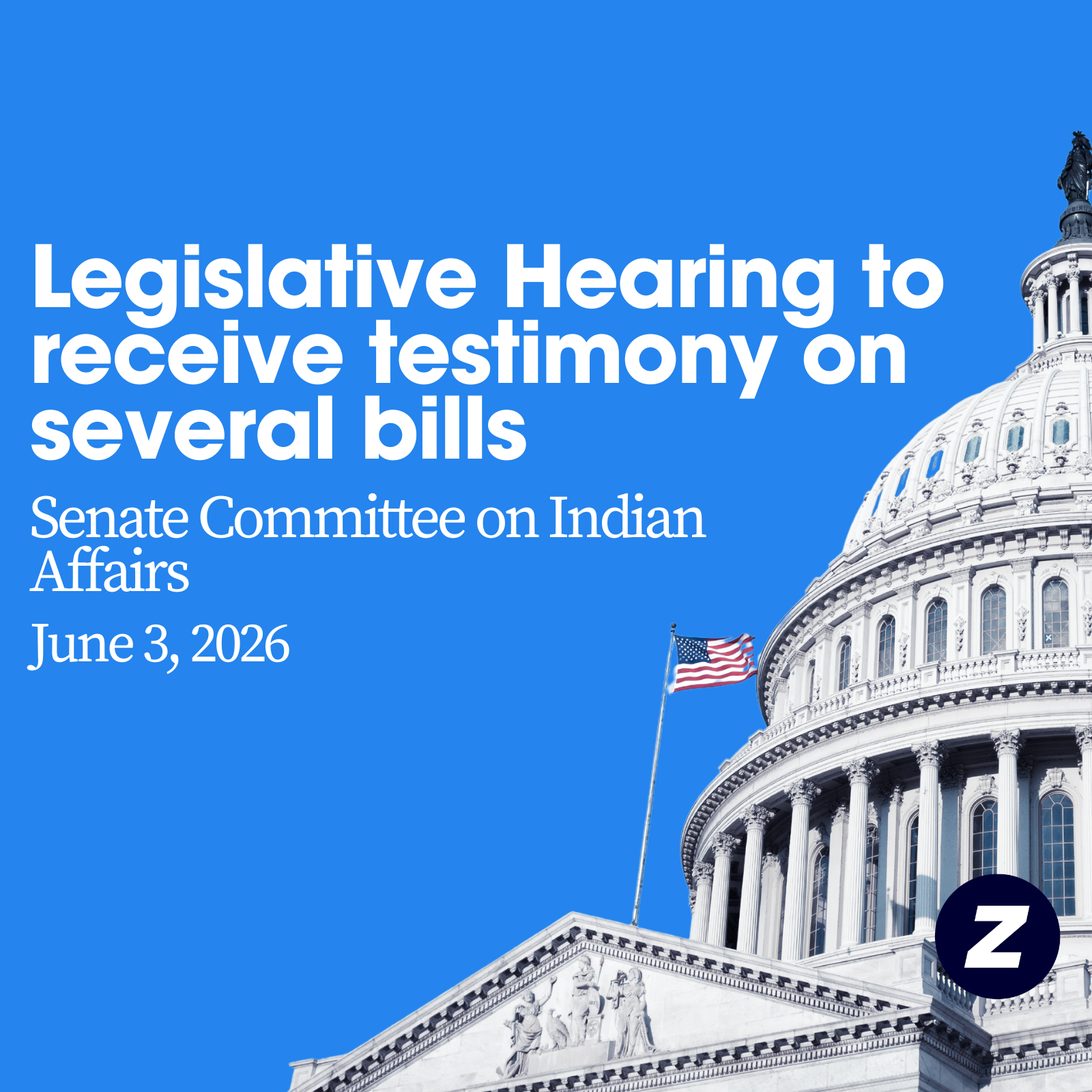 Legislative Hearing to receive testimony on several bills