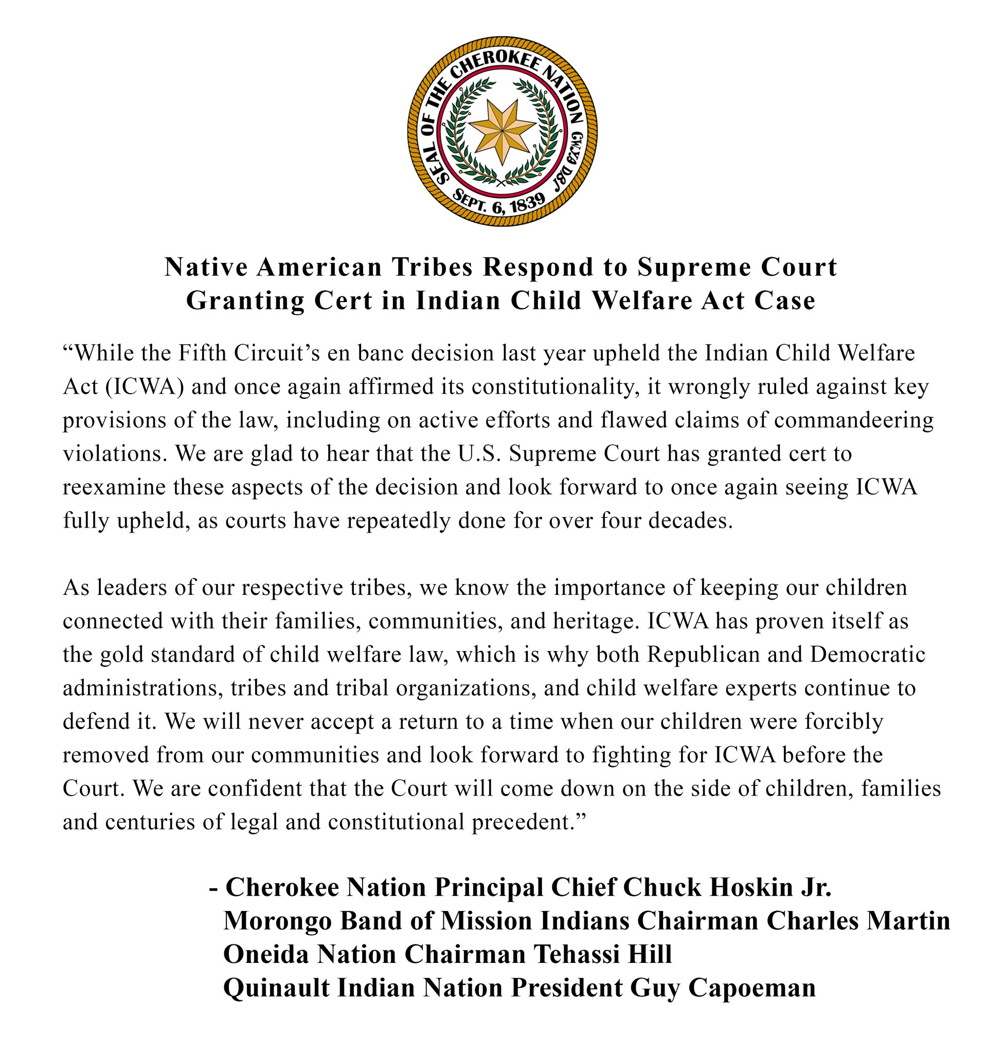 Cherokee Nation (@CherokeeNation) on X