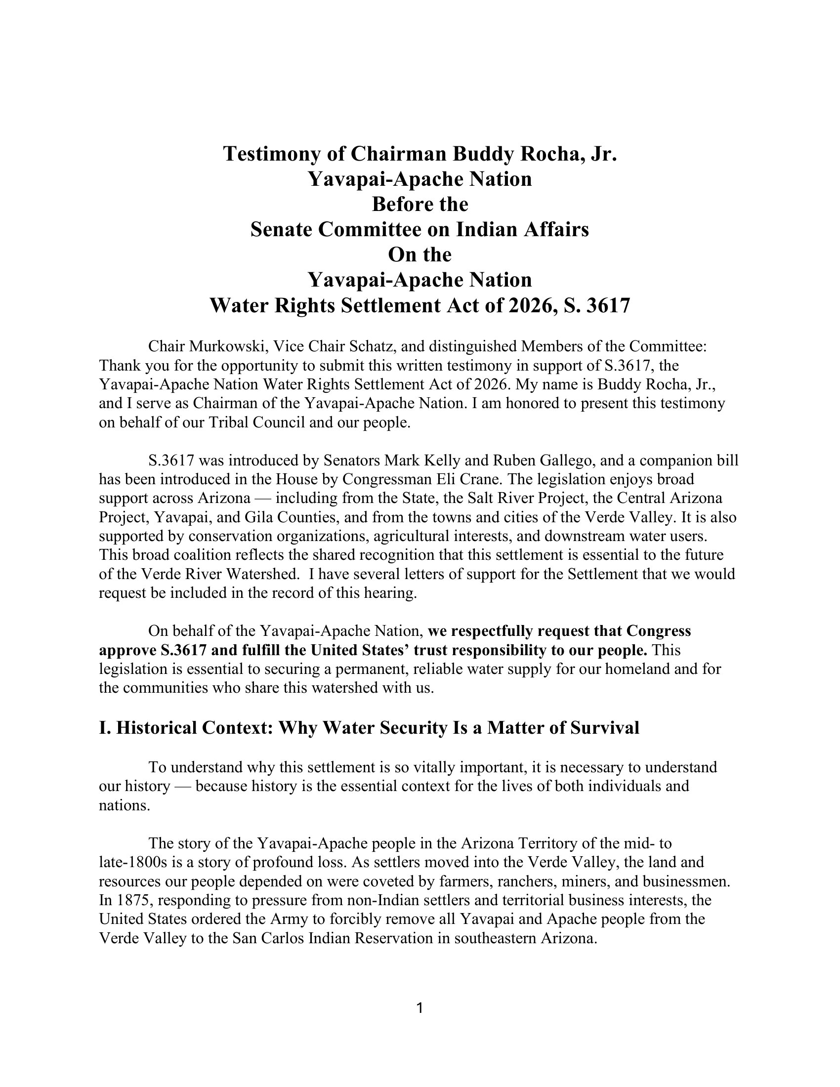 Testimony: Buddy Rocha