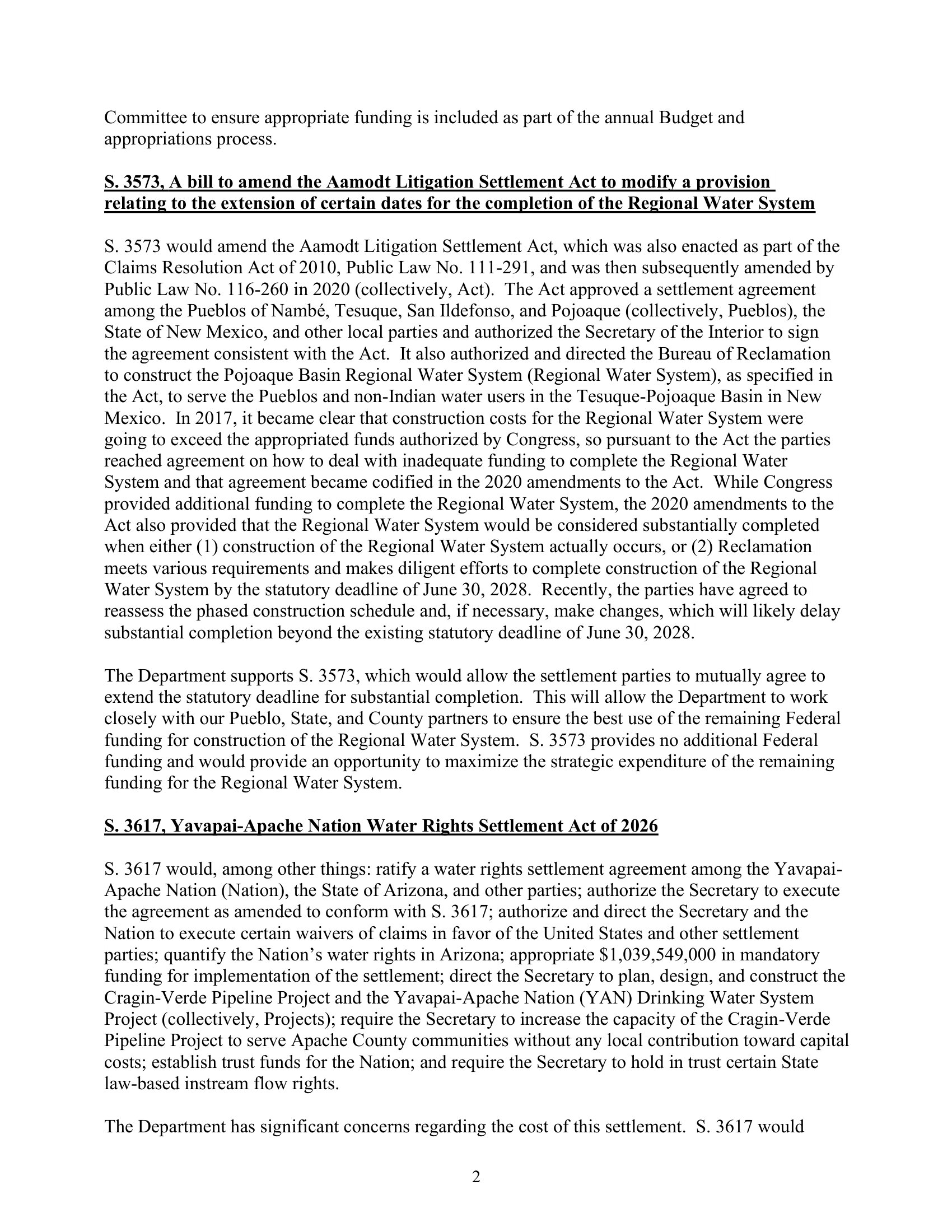 Testimony: Scott Cameron