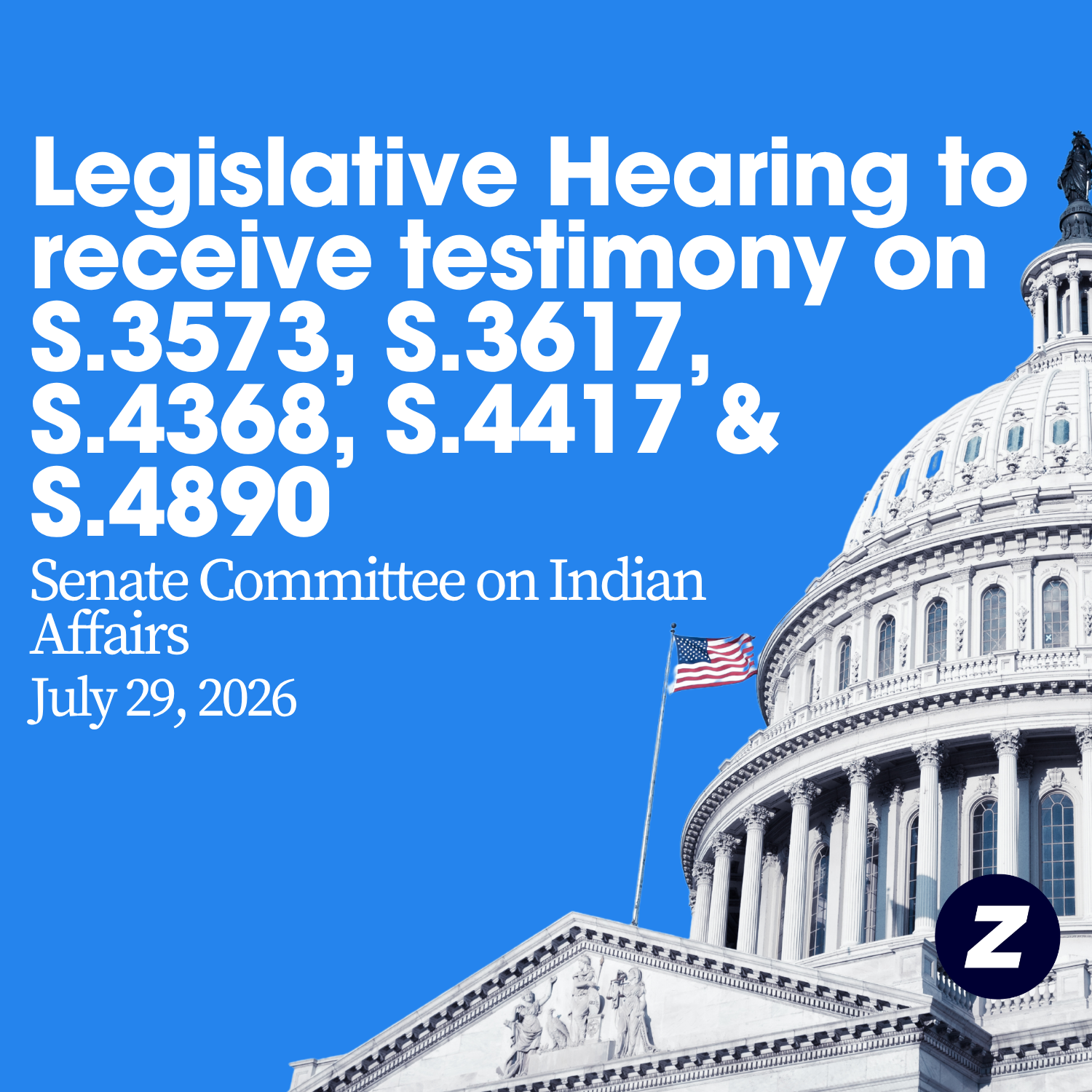 Legislative Hearing to receive testimony on S.3573, S.3617, S.4368, S.4417 & S.4890