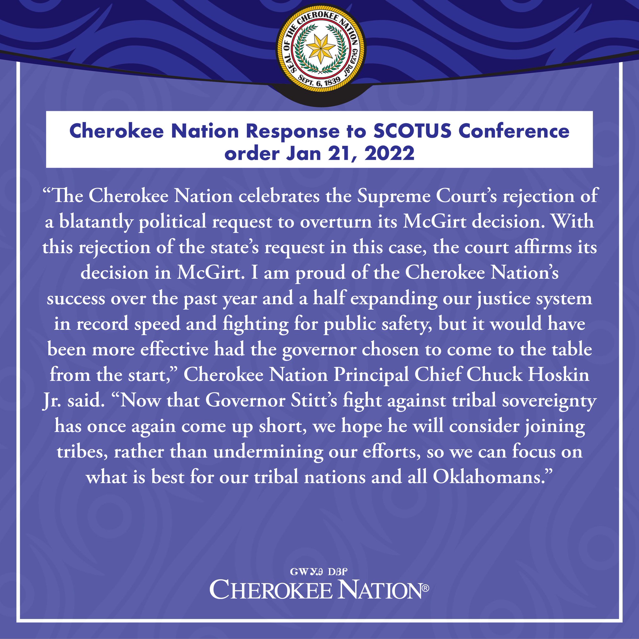 Cherokee Nation (@CherokeeNation) on X