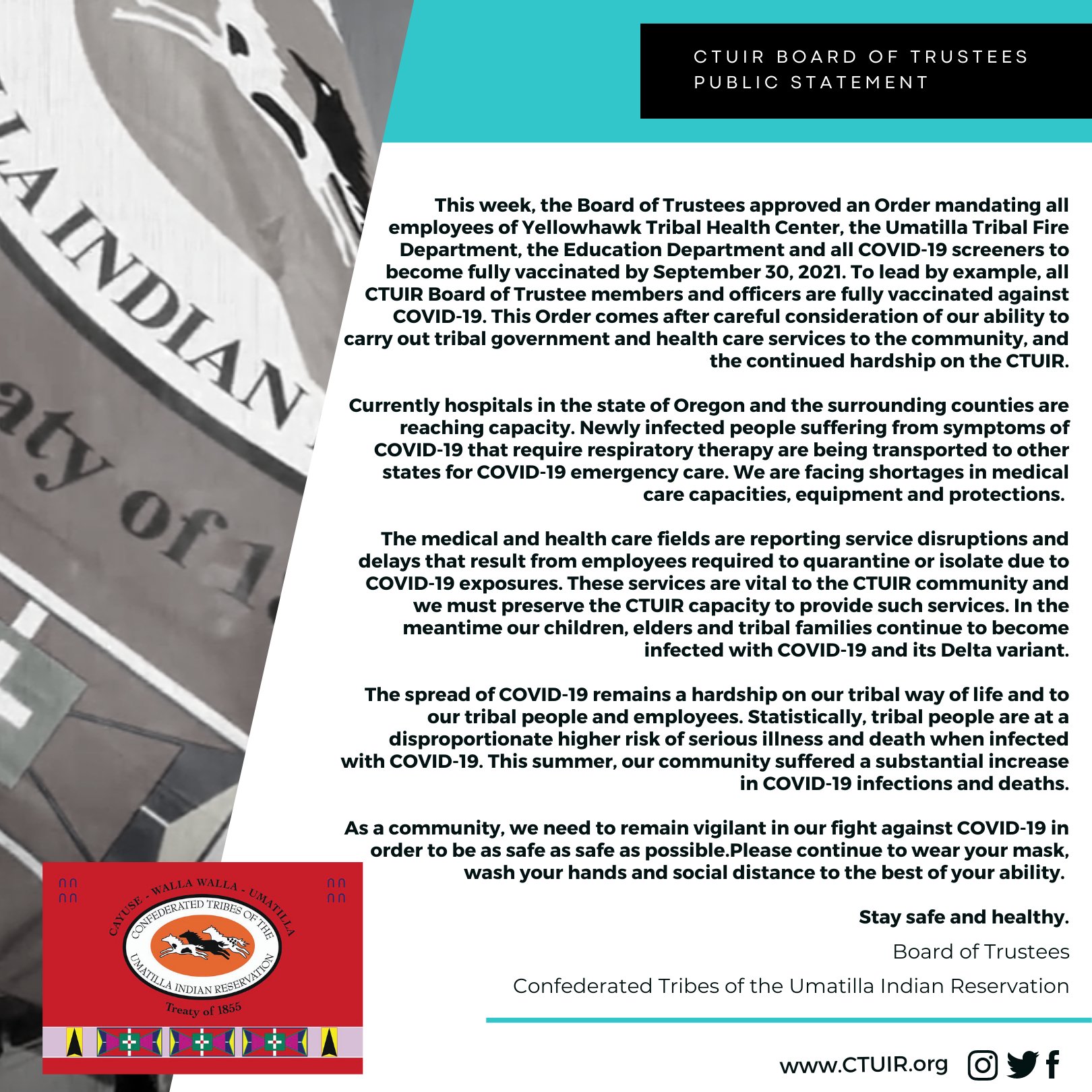 Umatilla Confederated Tribes (@1855CTUIR) on X