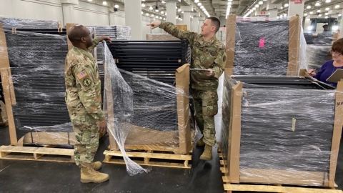 FEMA Field Hospital setup at the Jacob Javits Convention Center
