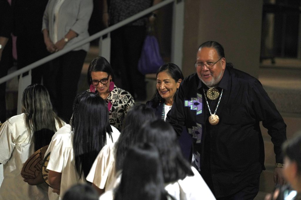 Peggy Flanagan, Deb Haaland and Stephen Roe Lewis